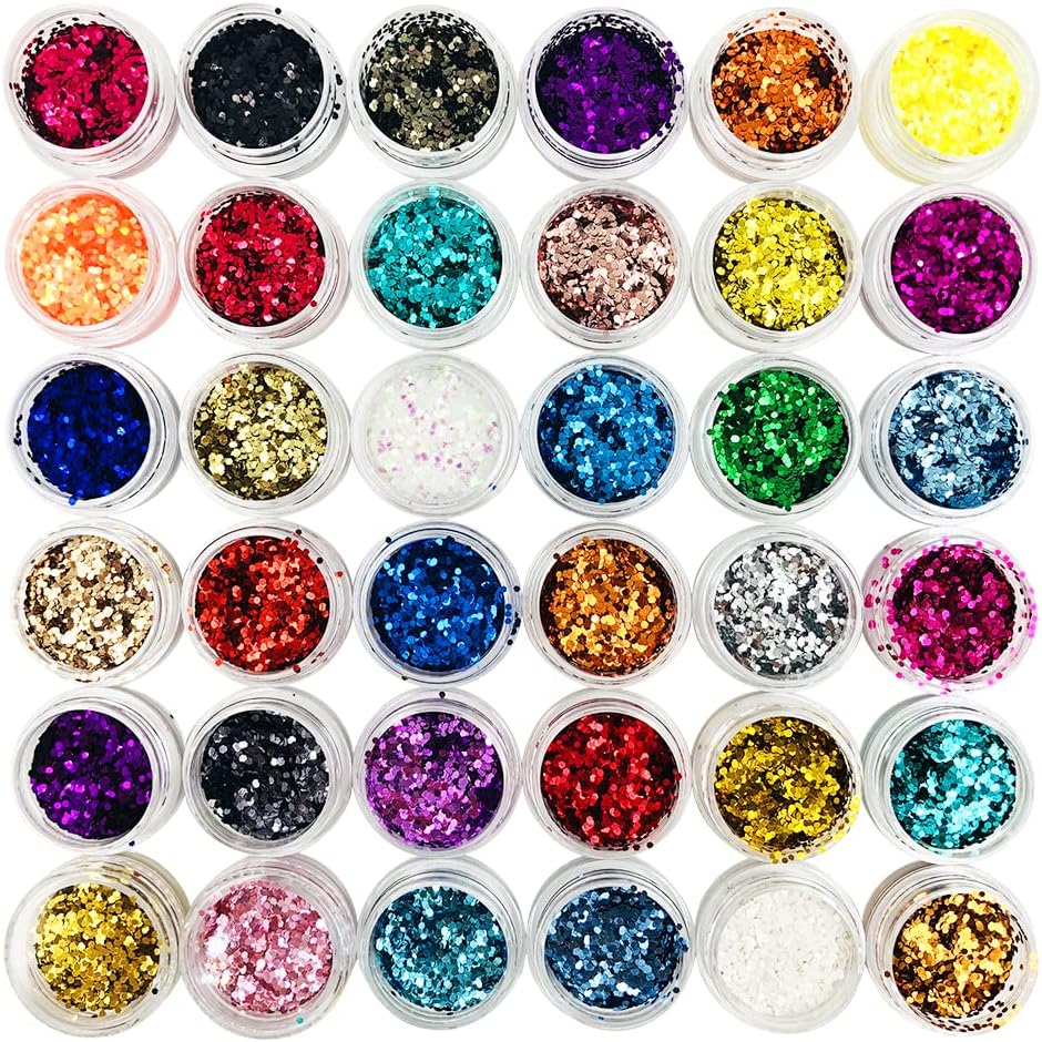 Dakuan 36 Colors Craft Glitter for Epoxy Resin, Resin Decoration Art Kit with Resin, DIY Decorations Dye Pigment, Gold Foil Flakes, Nail Art image number 5