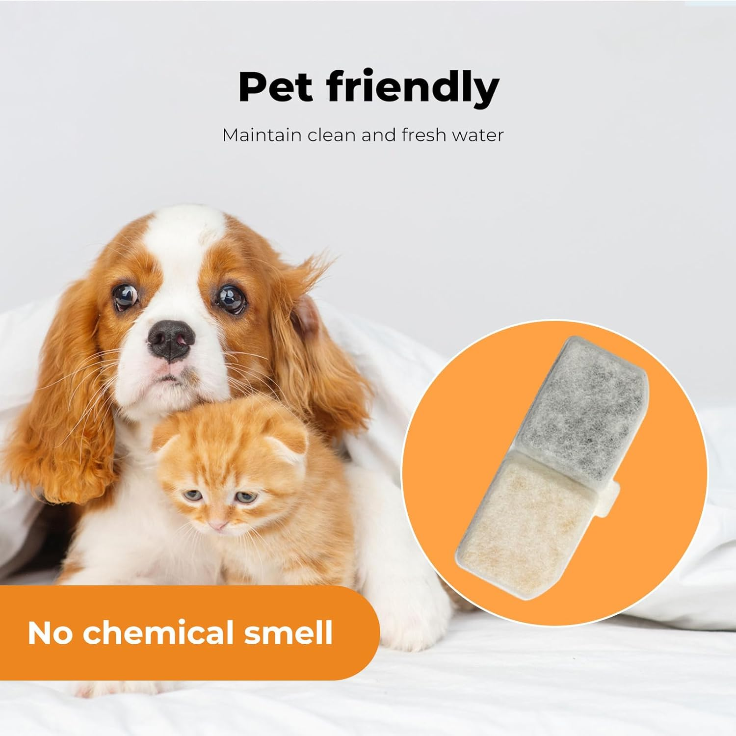 Pawz Pet Cat Water Fountain Filter, 3 Pieces Filters for Automatic Pet Fountain, Suitable for Pawz Cat Fountain, Triple Filtration System