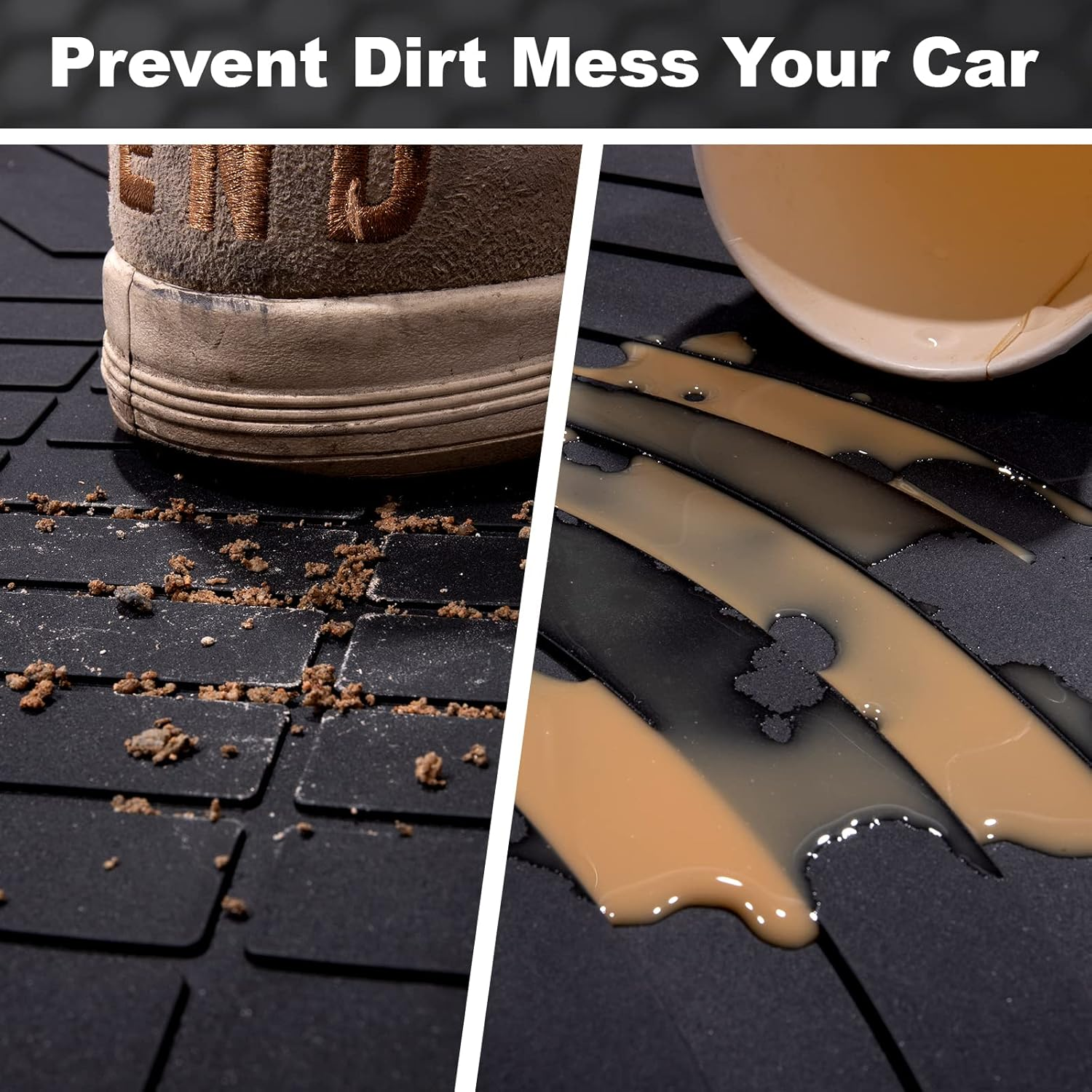 Spurtar Car Floor Mat Fit for BMW 3/4 Series F30 F31 F32 F33 F36 320I 328I 335I 2012 2013 2014 2015 2016 2017 2018 2019, Rubber Car Floor Mats with 3D Edge All Weather Protector image number 1