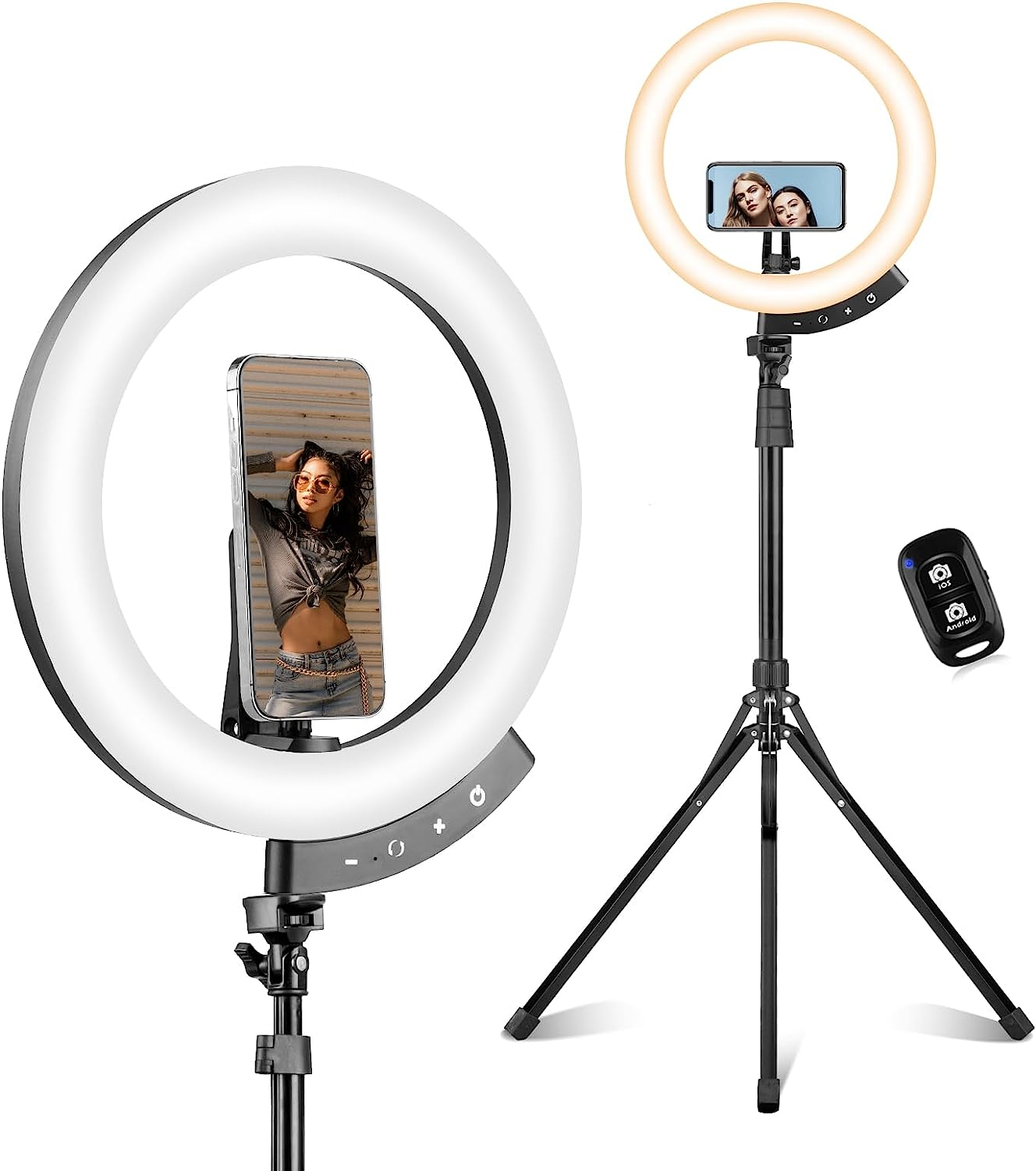 Sensyne Newest 12" Ring Light with 62" Tripod Stand, LED Selfie Circle Light with Strong Magnectic Phone Holder Compatible with Cellphones for Live Stream/Recording/Photography/Youtube/Tiktok image number 1