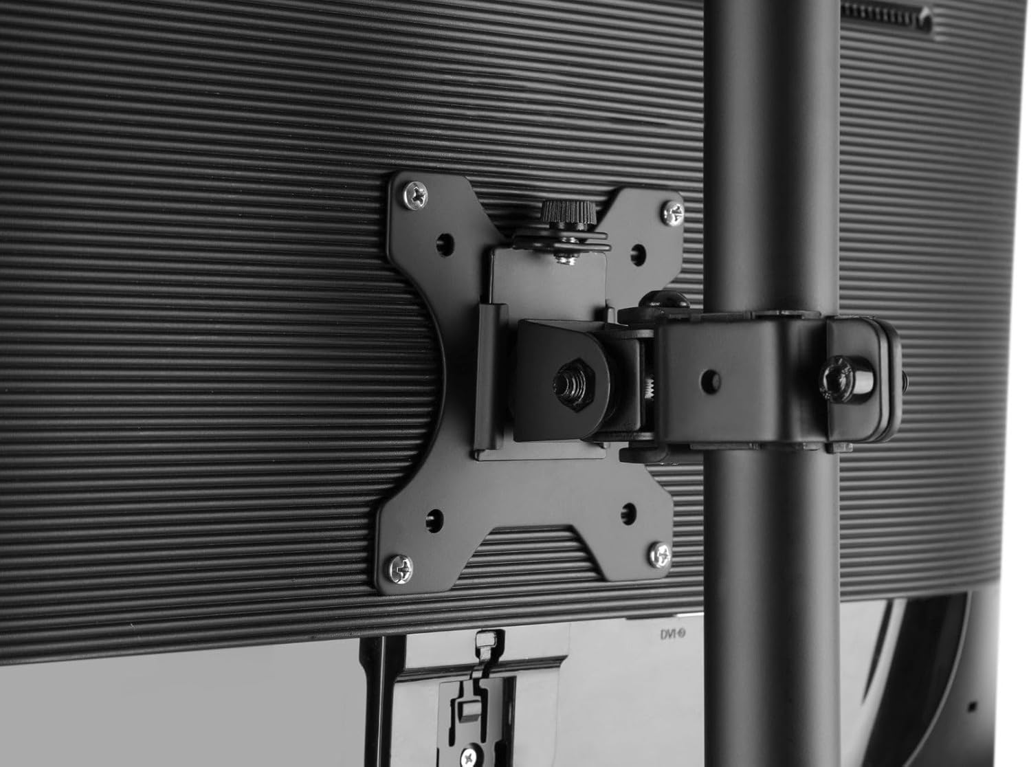 Brateck LDT12-T02V Dual Screens Economical Double Joint Articulating Steel Monitor Stand Fit Most 13 - 32 Inch Monitors up to 8Kg per Screen VESA 75X75/100X100