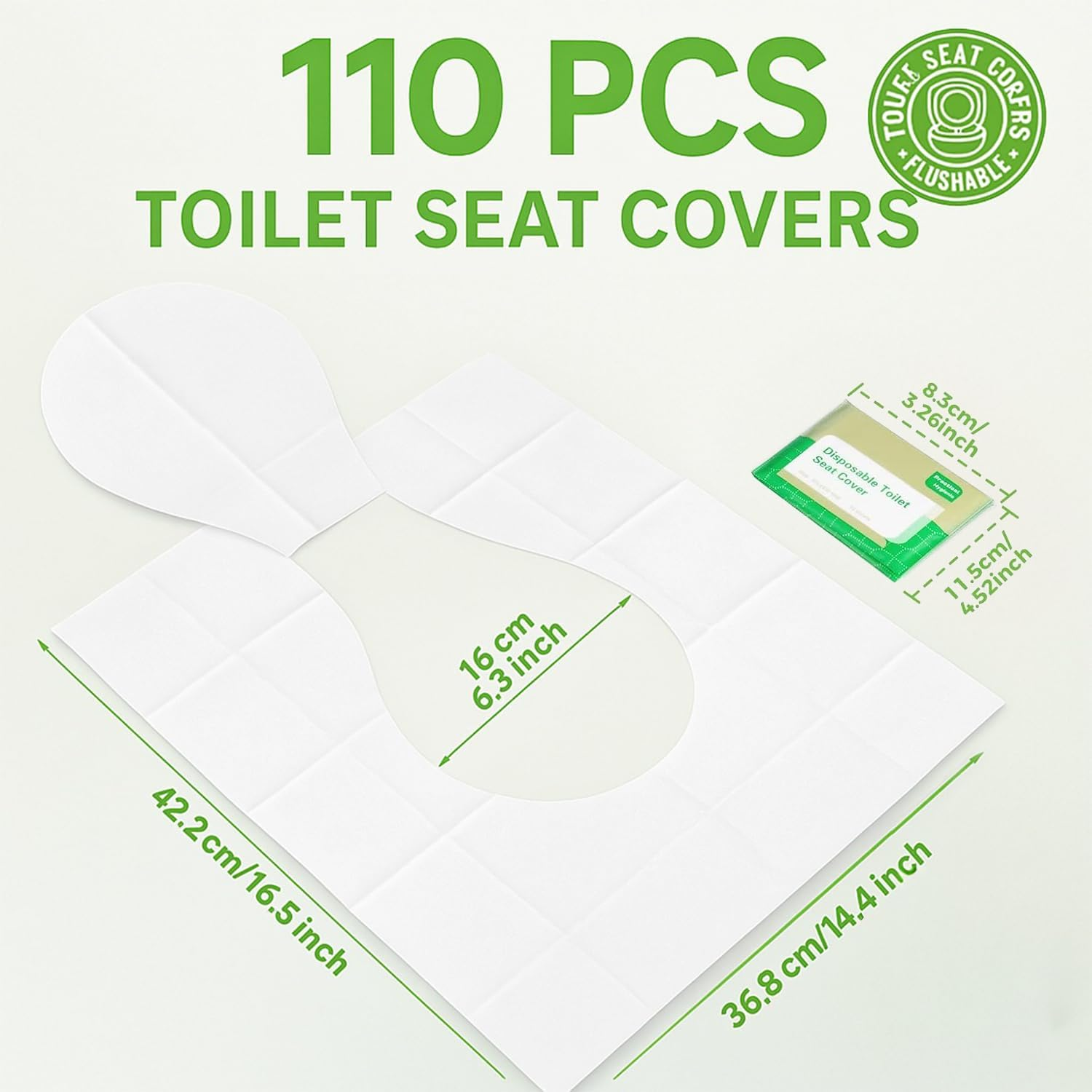 Disposable Toilet Seat Covers, 110Pcs Flushable Travel Toilet Seat Covers, Portable Potty Training Seat Covers for Adults and Kids &ndash; Ruibex image number 2