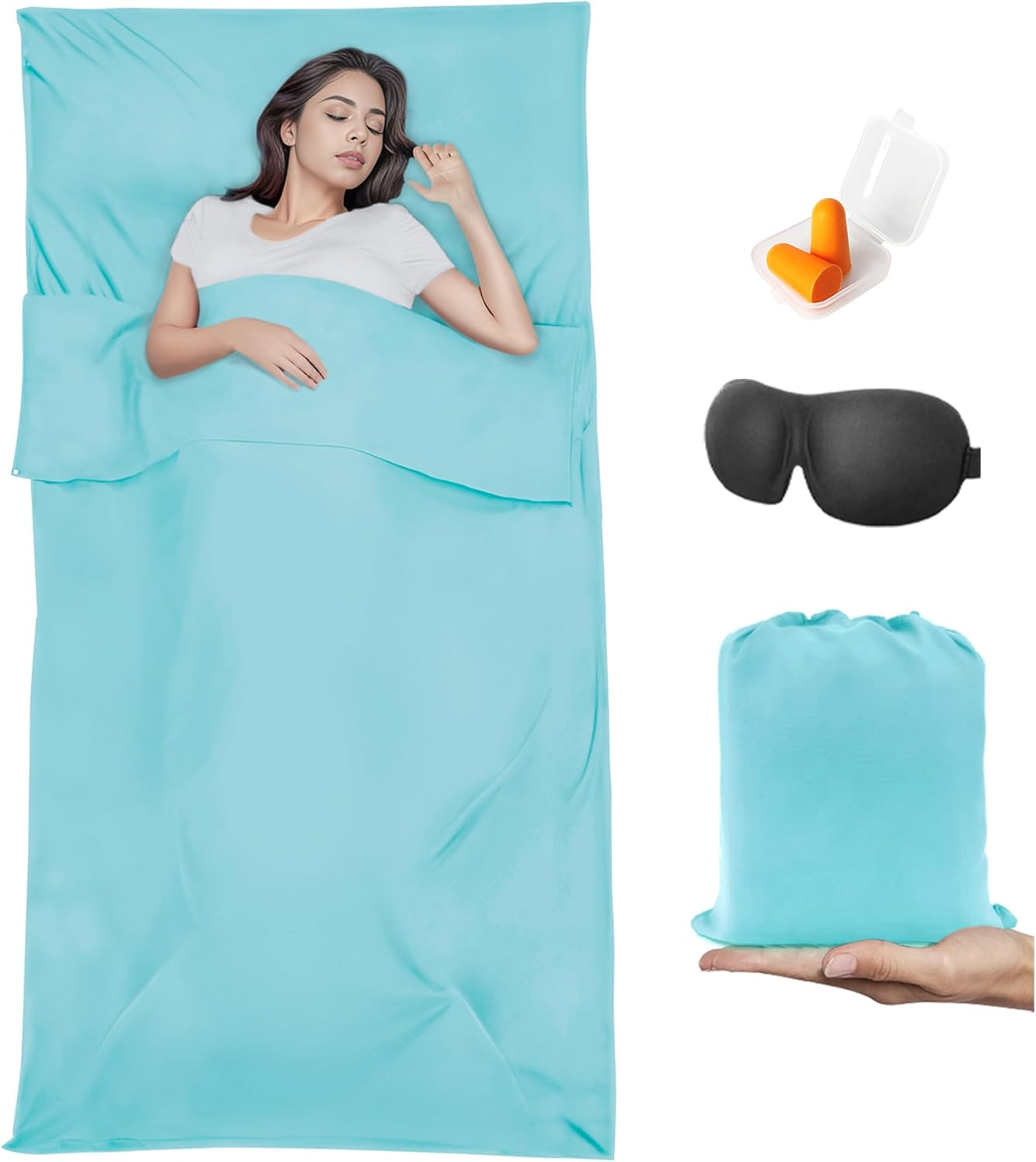Sleeping Bag Liner Camping & Travel Sheets for Adults - Hostels & Traveling Sleep Sack