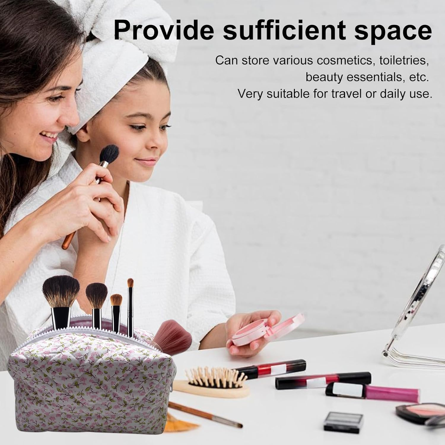 Aikeis Cosmetic Bag Suitable for Women Girls Cosmetic Bag image number 5