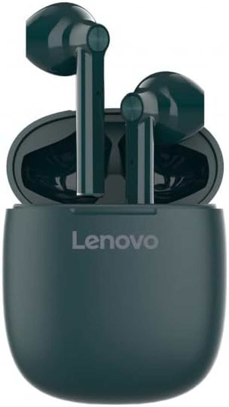 KIANO Lenovo HT30 Bluetooth Headphones, Wireless Stereo In-Ear Headphones with Touch Control, Built-In Microphone, Compact Charging Box, Dark Green image number 1