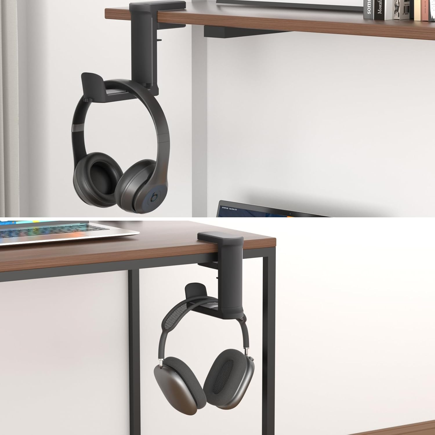 Ahonnpely Headphone Hook - Adjustable Clamp-On Headphone Holder, under Desk Gaming Headset Holder Mount Hook with Rotating Clamp image number 4