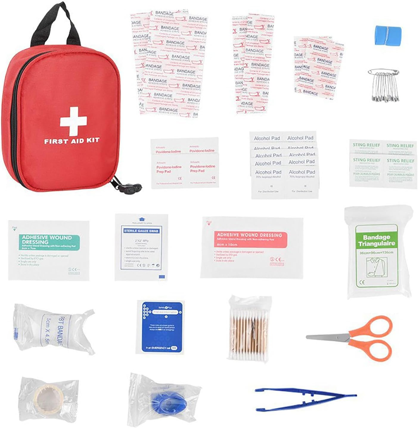 First Aid Kit, 120 Pcs Small Waterproof Medical Kit for Hiking, Backpacking, Camping, Travel, Car, Emergency First Aid Supplies & Survival Kit Be Prepared for All Outdoor Adventures or at Home & Work