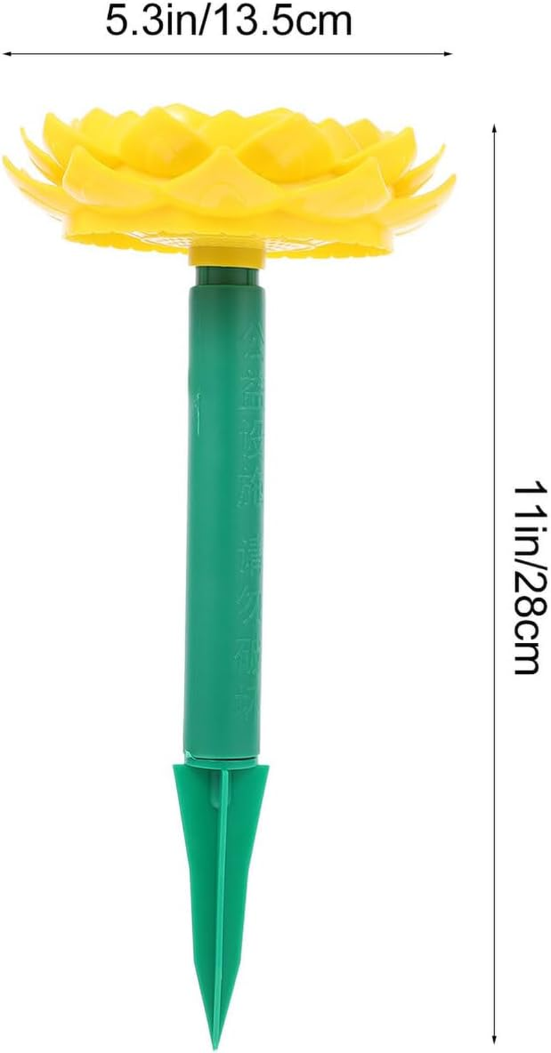 Veemoon Waterproof Solar Powered Lotus Outdoor Speaker Buddhist Music Player Portable Wireless Speaker for Garden Courtyard Yellow image number 3