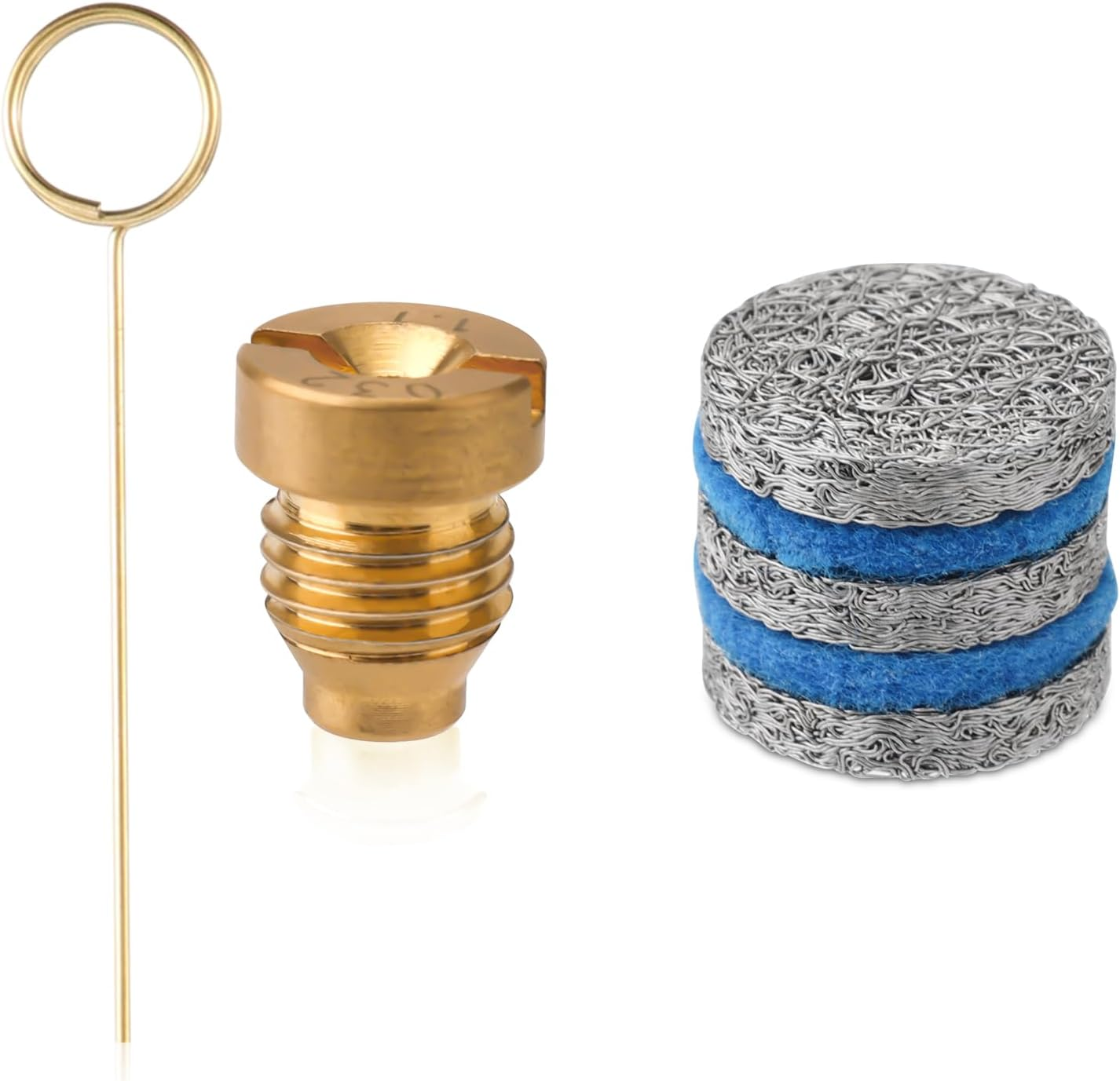 0.04In Foam Cannon Orifice Nozzle Tips, 3000 PSI Foam Cannon Nozzle Replacement Universal Thread Foam Cannon Nozzle with 3 Foam Maker Mesh Cleaning Needle and 2 Cotton Pads for Snow Foam Lance Parts image number 4