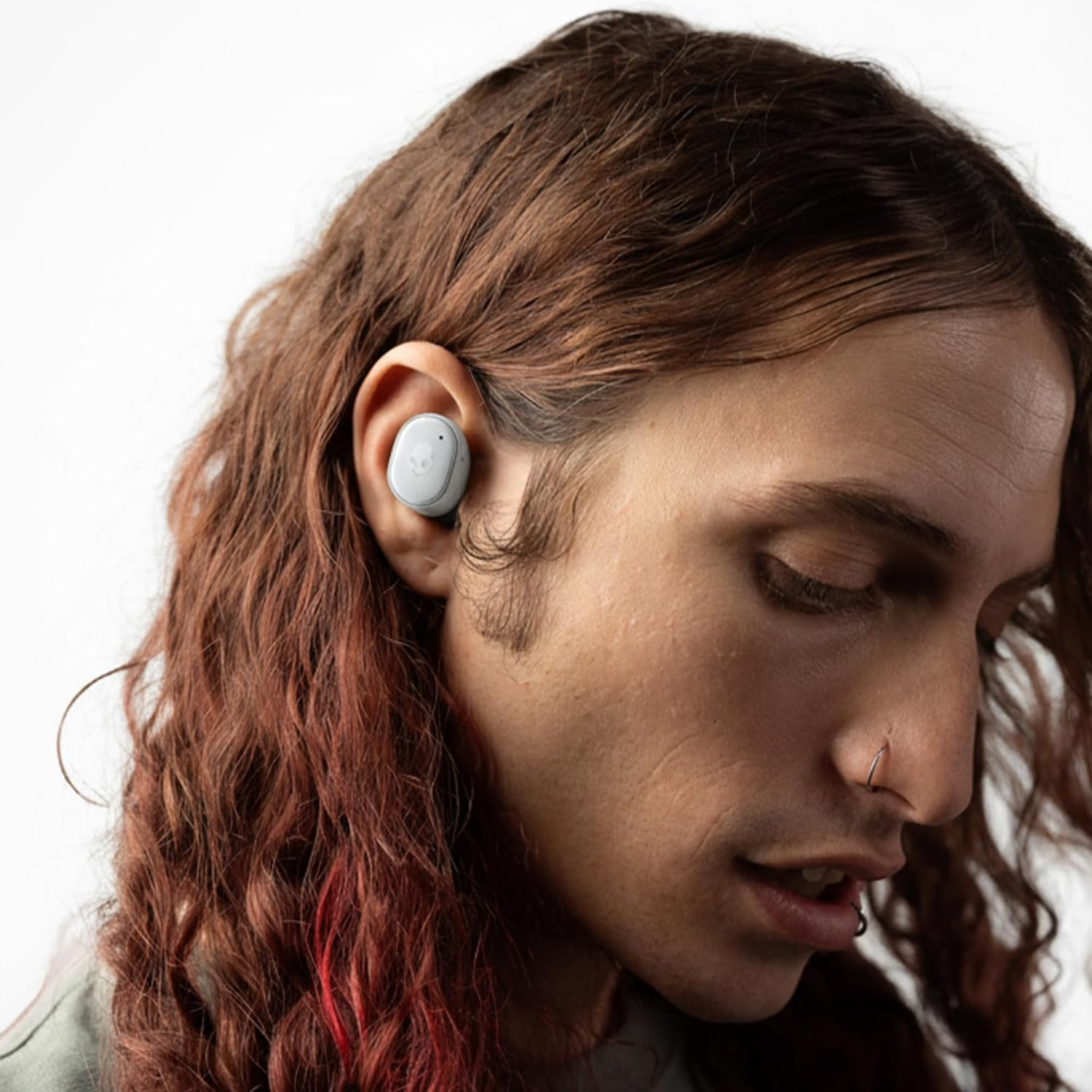 Skullcandy Grind In-Ear Wireless Earbuds, 40 Hr Battery, Skull-Iq, Alexa Enabled, Microphone, Works with Iphone Android and Bluetooth Devices - Light Grey/Blue image number 6