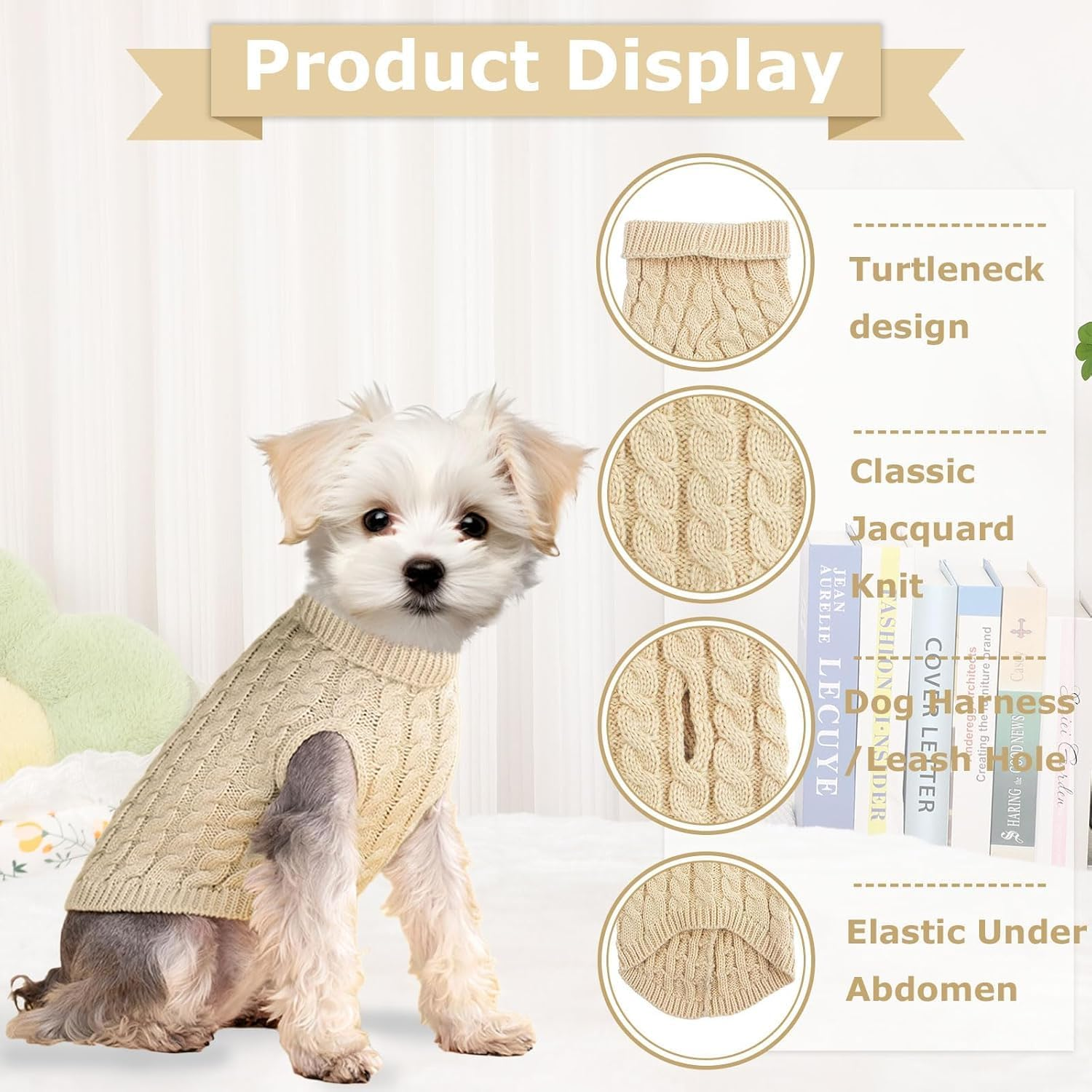 Dog Sweaters 2-Pack Australia - Warm Knitted Turtleneck Jumpers for Small Dogs & Cats Winter Pet Clothes Set | Machine Washable | Striped Design | Perfect for Aussie Climate(Black-S) image number 4