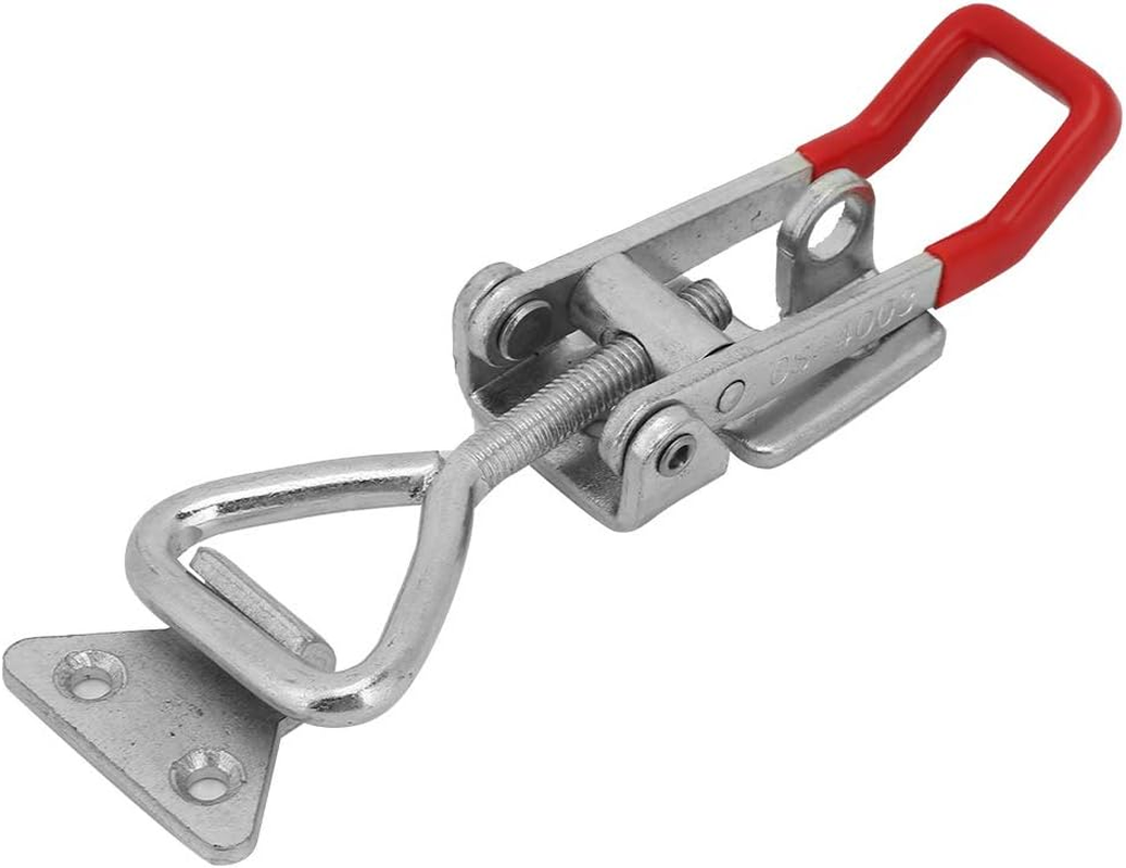 Joyzan Pull Latch, Toggle Clamp Latch Tool Box Latches Buckle Clamps Steel Catch Clip Tire Carrier Jig Wood Smoker Heavy Duty Large Holding Capacity for Industrial Equiipment Boxcar Lid Door, Silver image number 5