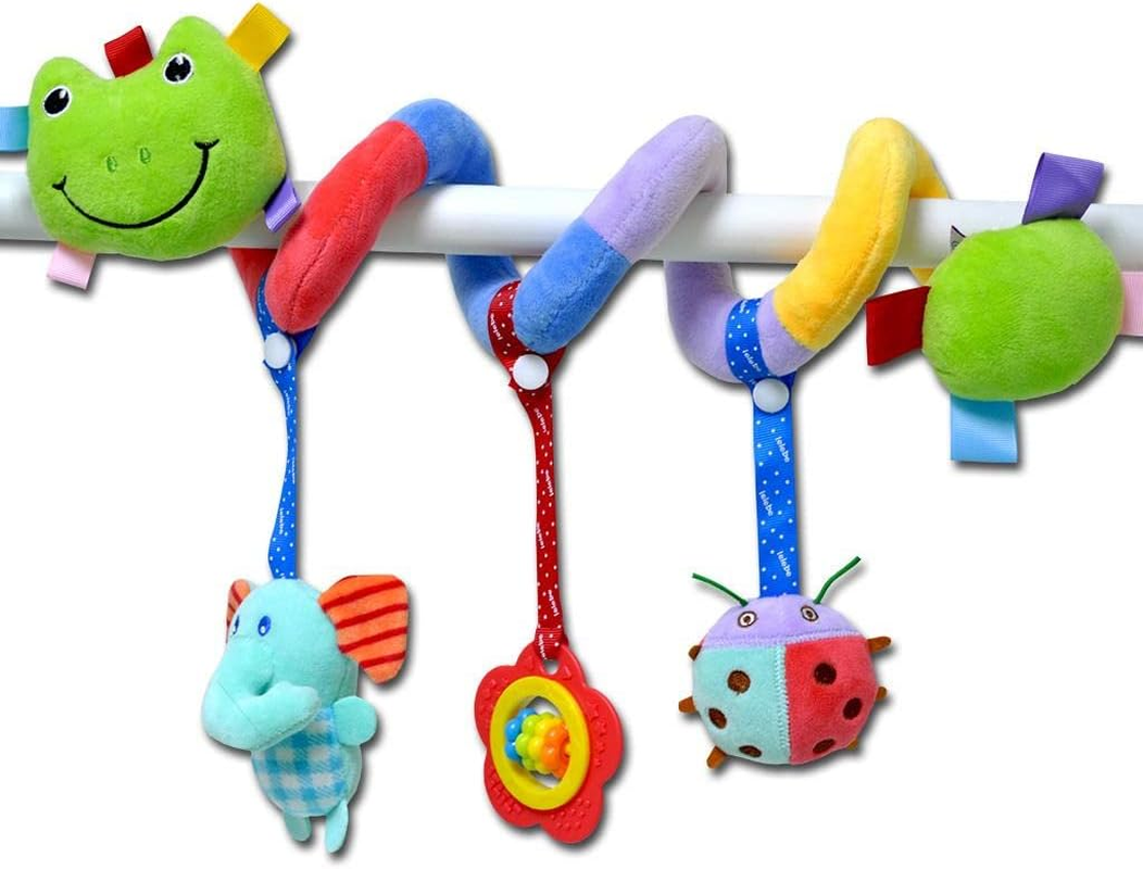 Newborn Baby Infant Toy Cute Deer Stroller Soft Plush Hanging Bed Spiral Toy - Frog image number 4