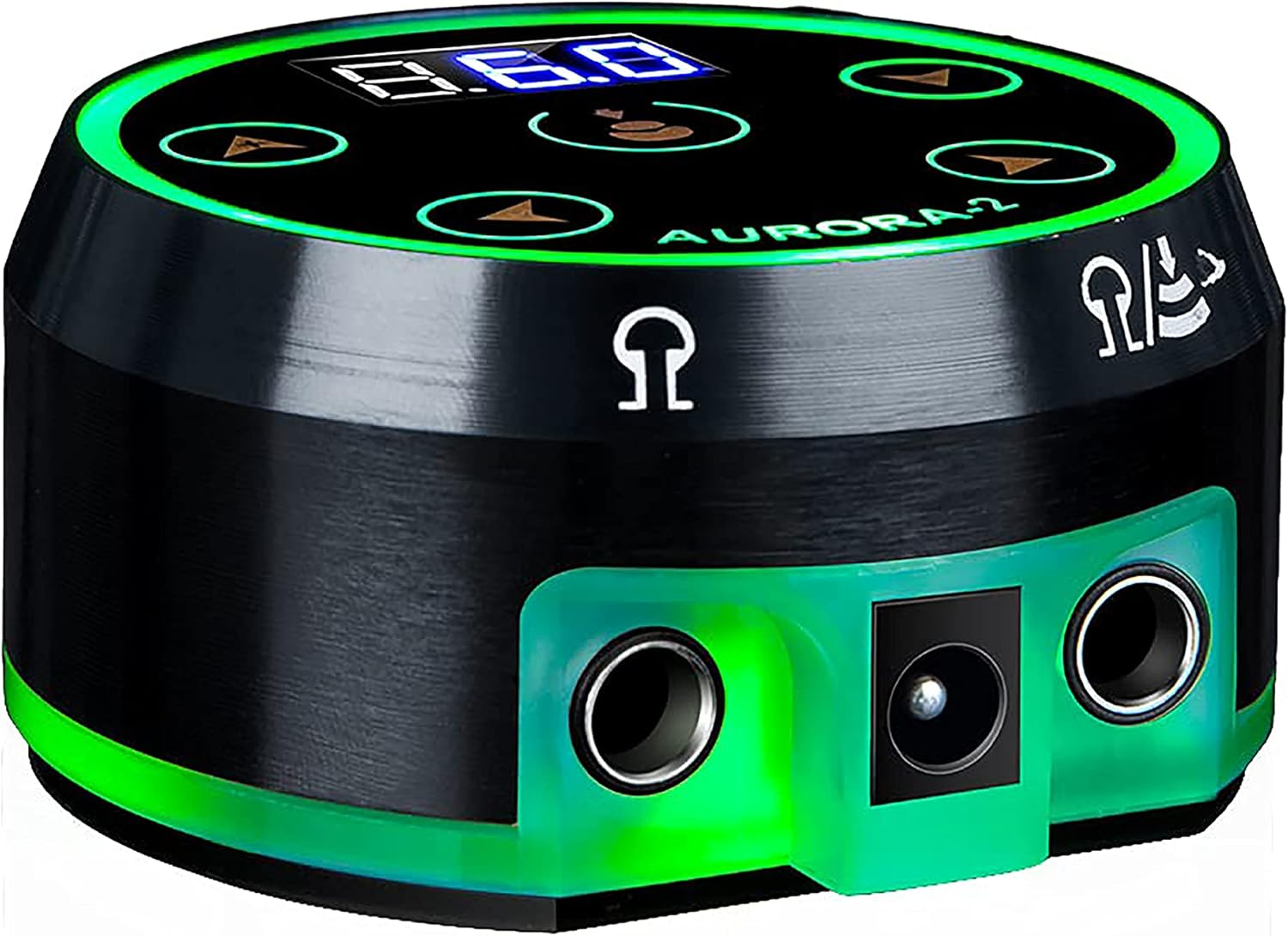 Coveted Professional Tattoo Power Supply - Aurora Colorful 2Nd Generation with Digital Display, Push Button Rotary Tattoo Machine Compatibility, Adjustable Voltage, Sleek Black Color - OTW-PDL2-1 image number 5