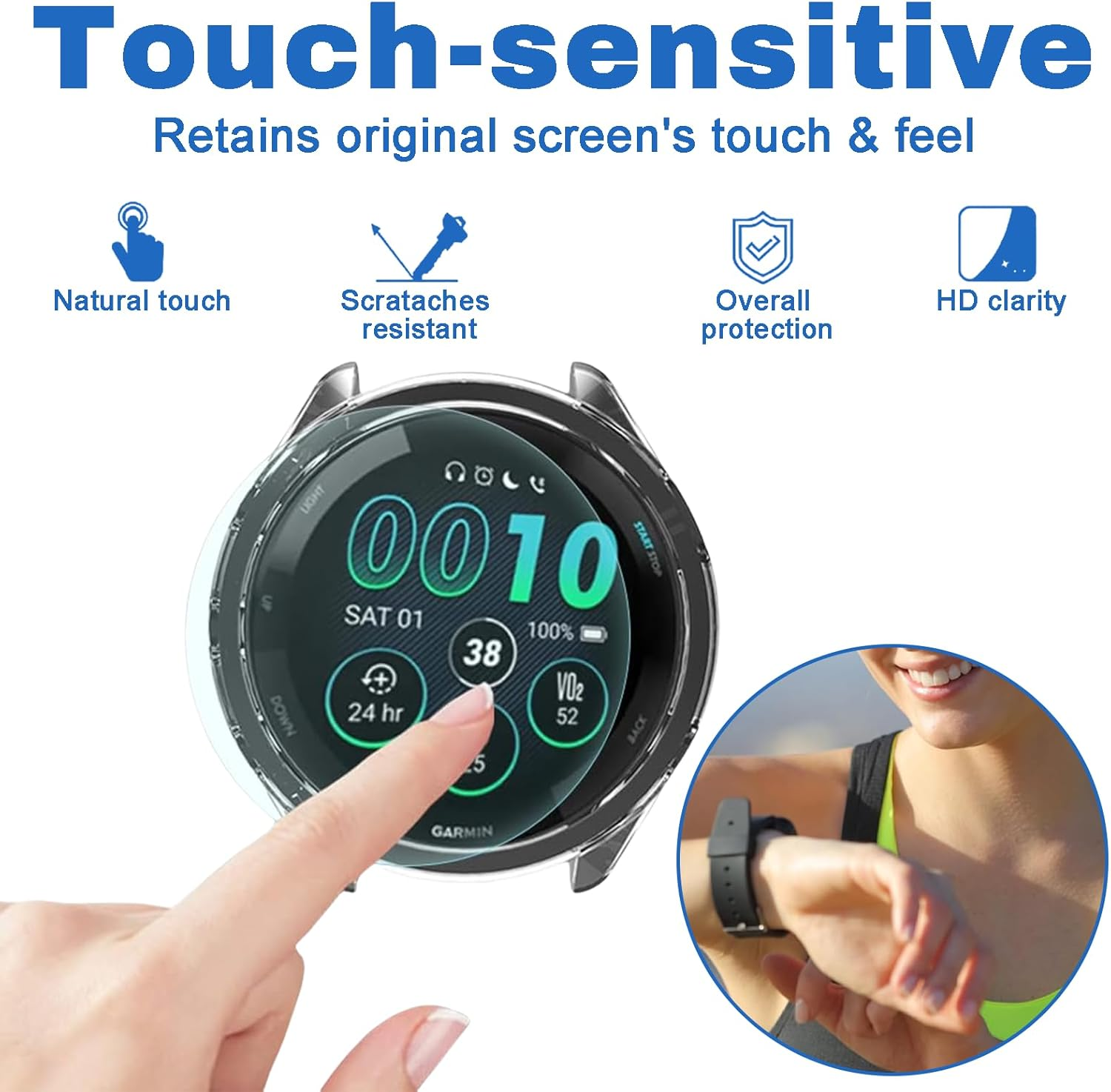 Jeyzuroa 6-Pack Screen Protector for Garmin Venu 3S - HD Clear TPU Soft Flex, Anti-Scratch & Bubble-Free, Full Coverage Film image number 3