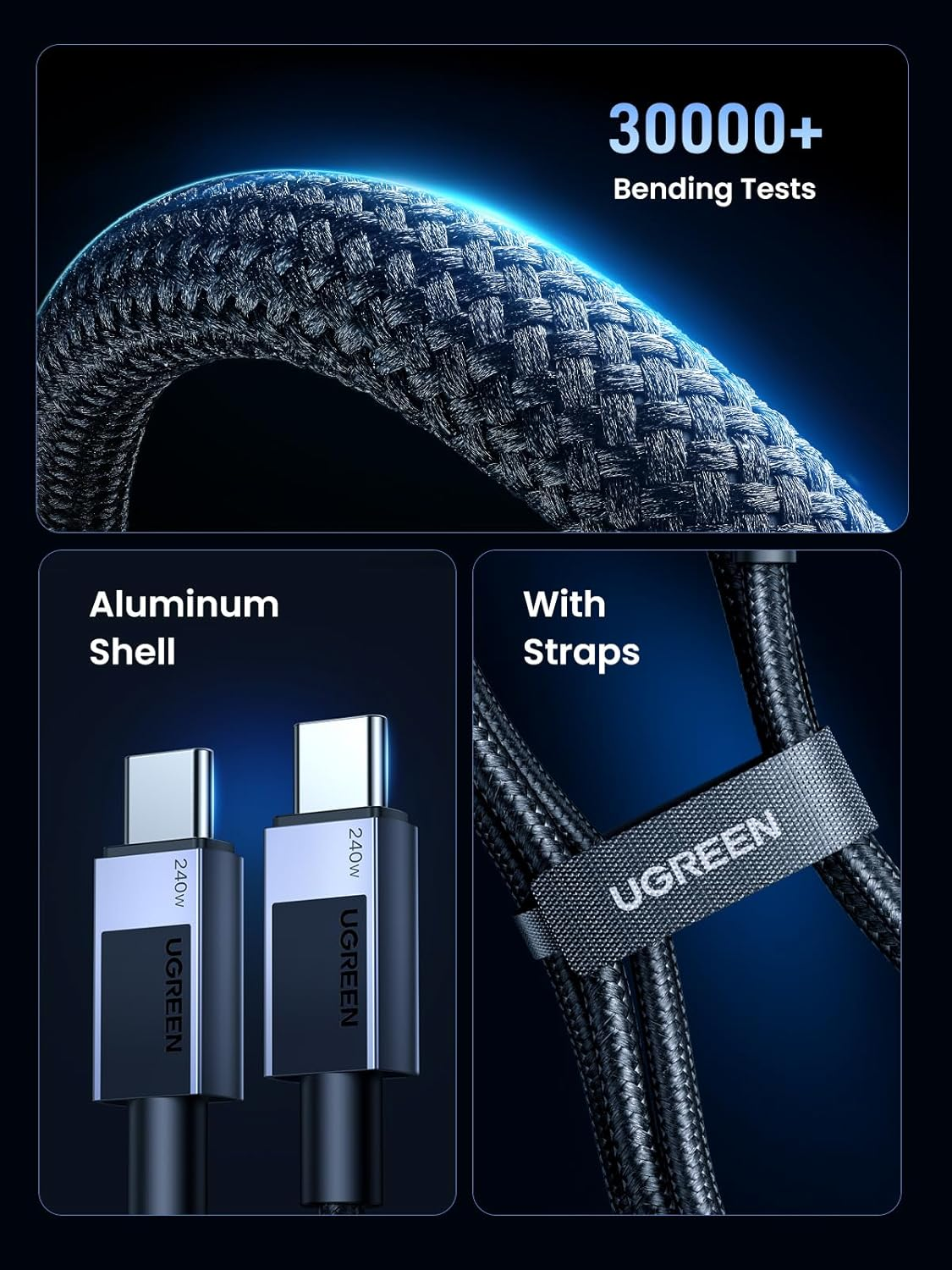 UGREEN 240W USB C Cable Fast Charging, Type C Power Delivery Cord, USB2.0 480Mbps for Iphone 17 Pro Max/16, Macbook Pro, Ipad Pro, Dell XPS, Chromebook, Pixel 10/9, Galaxy S25/S24/S23, Switch, 2M image number 6