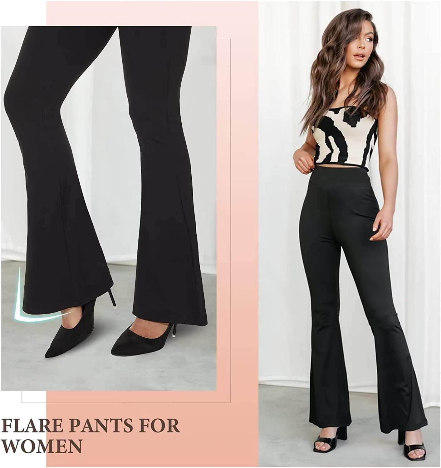 M2M STYLE High Waist Flare Yoga Pants for Women - Bootcut Workout Leggings with Pockets, Tummy Control, Non-See-Through, Stretchy & Squat Proof image number 1