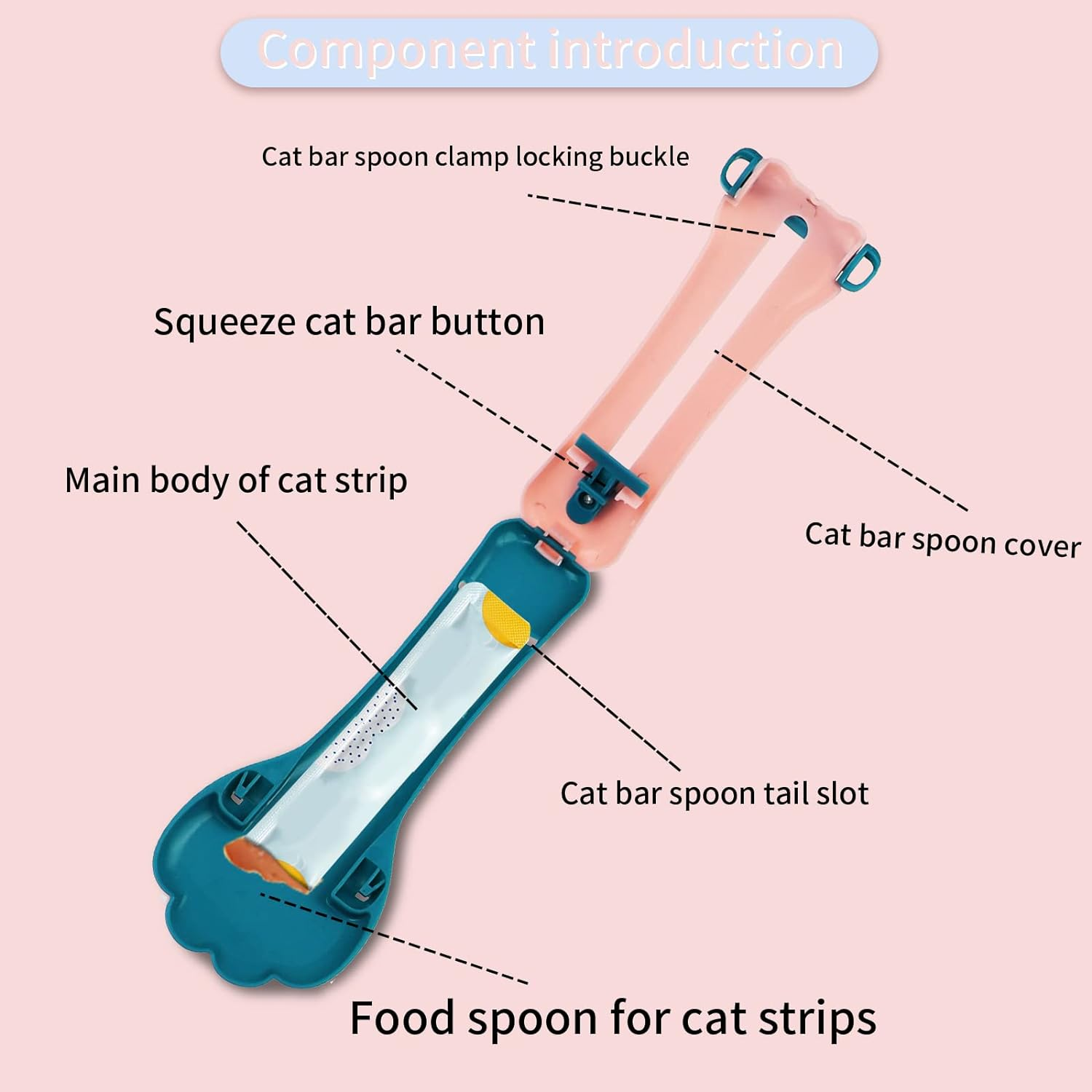 2Pcs Cat Strip Squeeze Spoon, Cute Cat Paw Shape Pet Feeder Lickable Snack Scoop for All Cats, Detachable Wet Food Spoons Multifunctional Feeding Tool for Treats, Liquid Snacks, Water image number 4