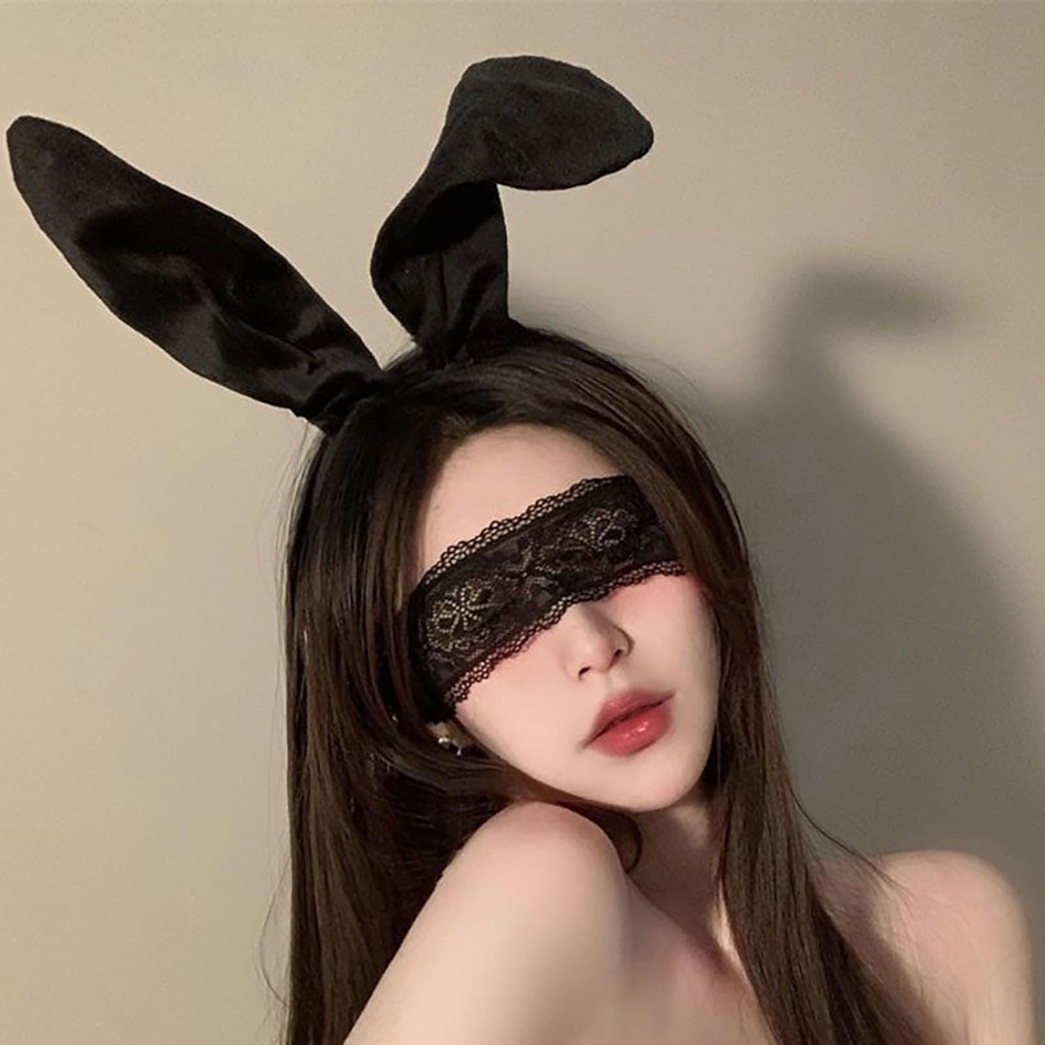 Dinghaole Black Bunny Ears Headband,Fancy Dress Ears Head Band,Bunny Accessories,Party Cosplay Costume Accessory,Rabbit Ears Headband,Bunny Ears Halloween