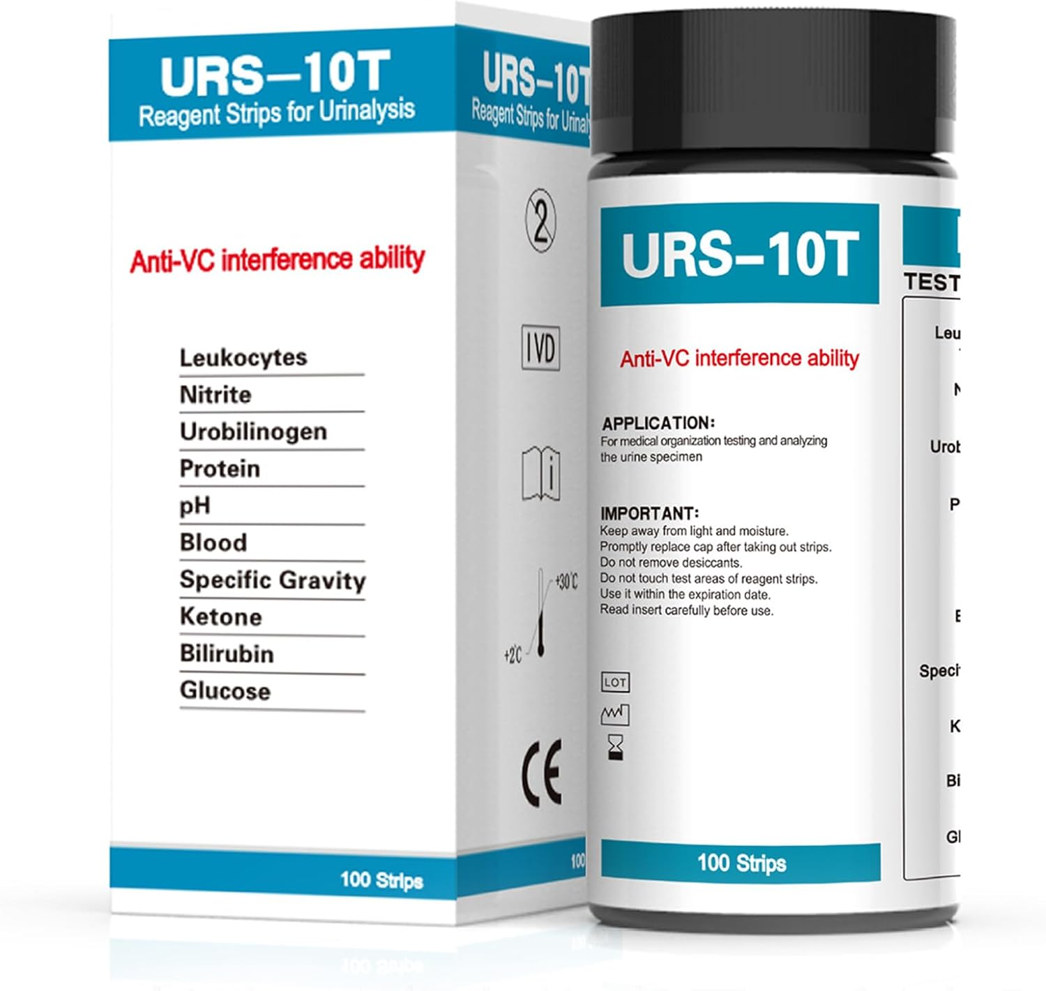 Urinalysis Test Strips 10 Parameter Urine Dipstick Tests Accurate Results Home Health Monitoring Kit - 100 Strips image number 3