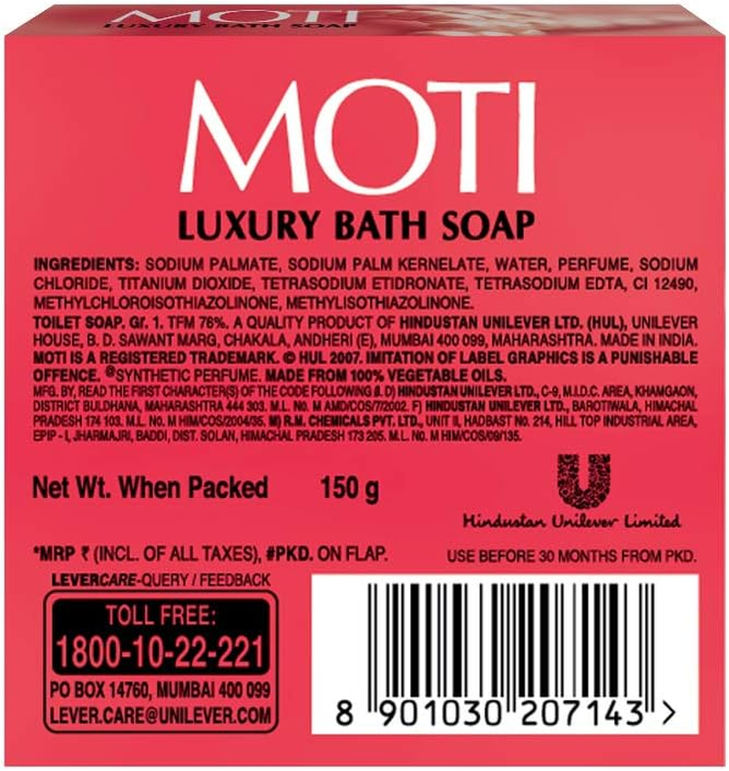 Moti Luxury Bath Soap, Gulab, 150G image number 4