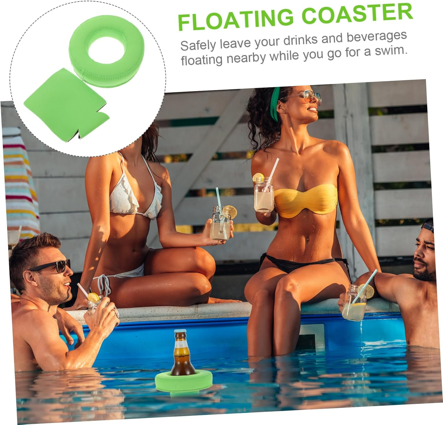 Toyvian 4Sets Floating Drink Holder Pool Beer Holder for Summer Theme Party Inflatable Beverage Float for Water Pool