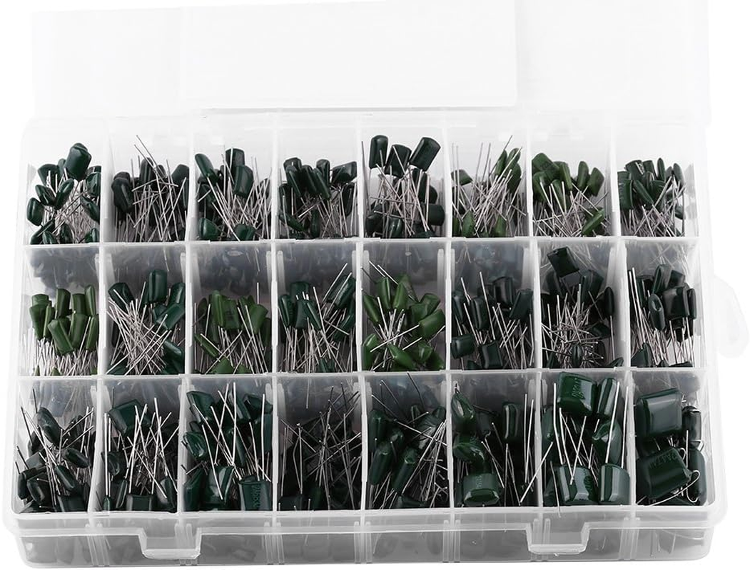 660Pcs 24Value Polyester Film Paper Capacitors Set, Great Assortment for Electronic Needs, Convenient Storage with Transparent Box, Easily Identify with Label image number 4
