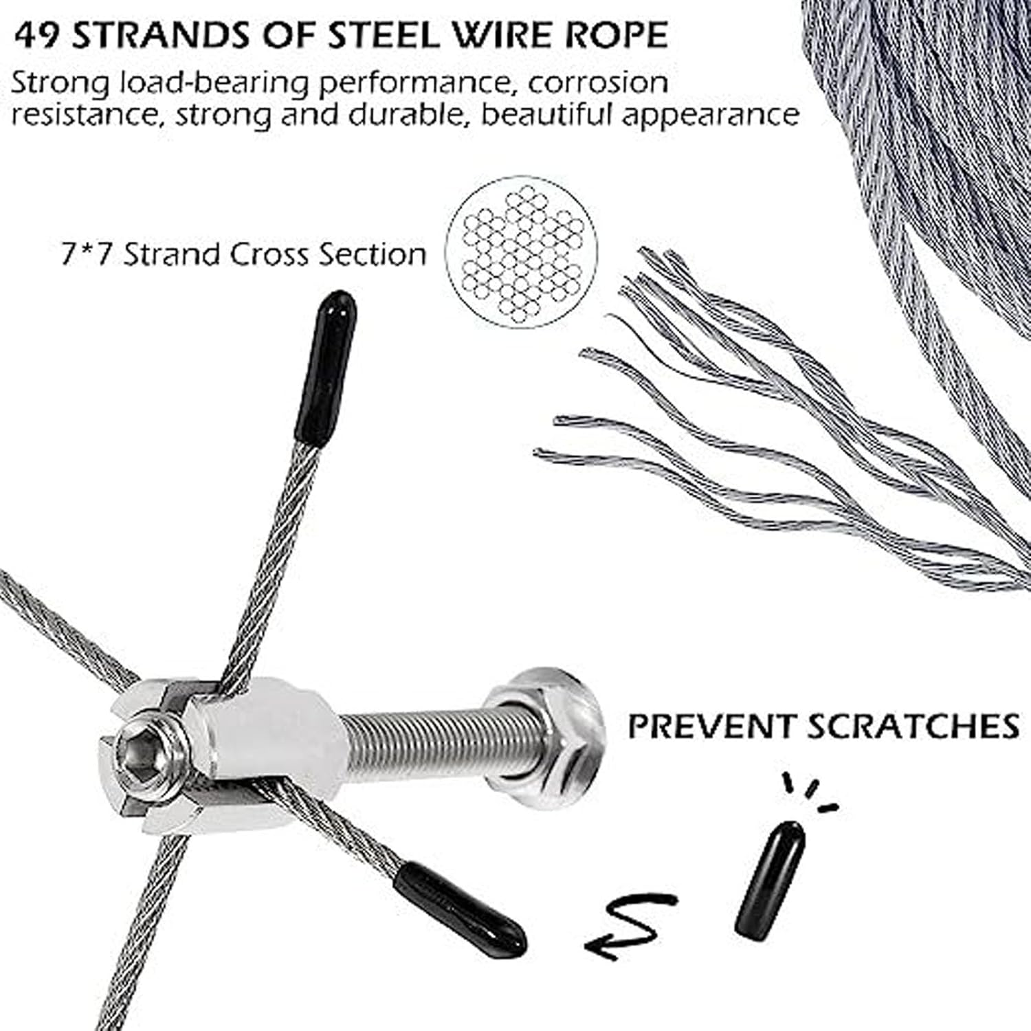 10Sets Wire Trellis Kit, Stainless Steel Green Wall Espalier Trellis for Climbing Plants Outdoor, Heavy Duty Cross Cable Clamp Trellis System for Garden, Plants, Vines & Green image number 3