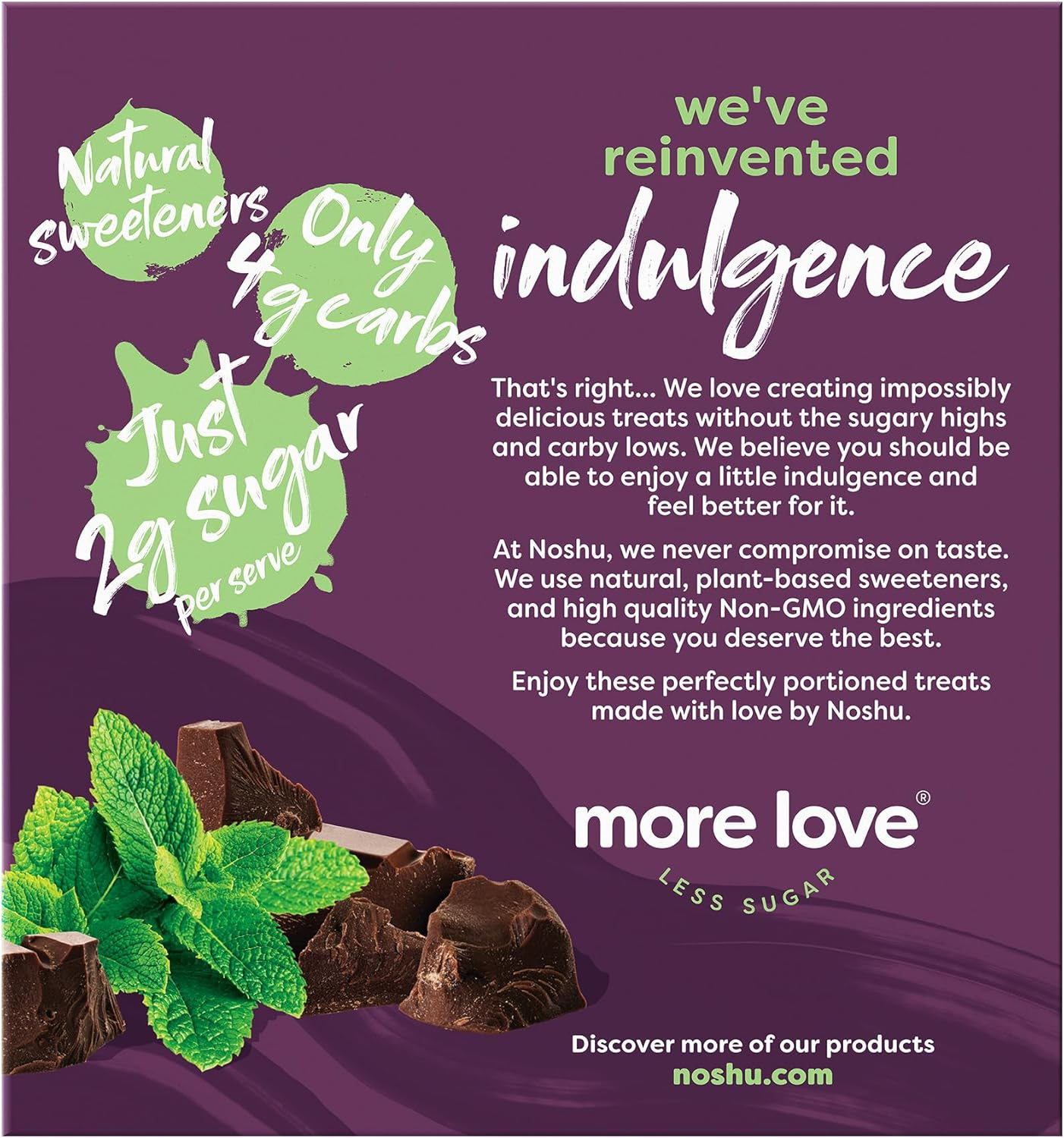 Noshu Low Carb Choc Mint Indulgence Bars &ndash; 5 Pack (150G) image number 4