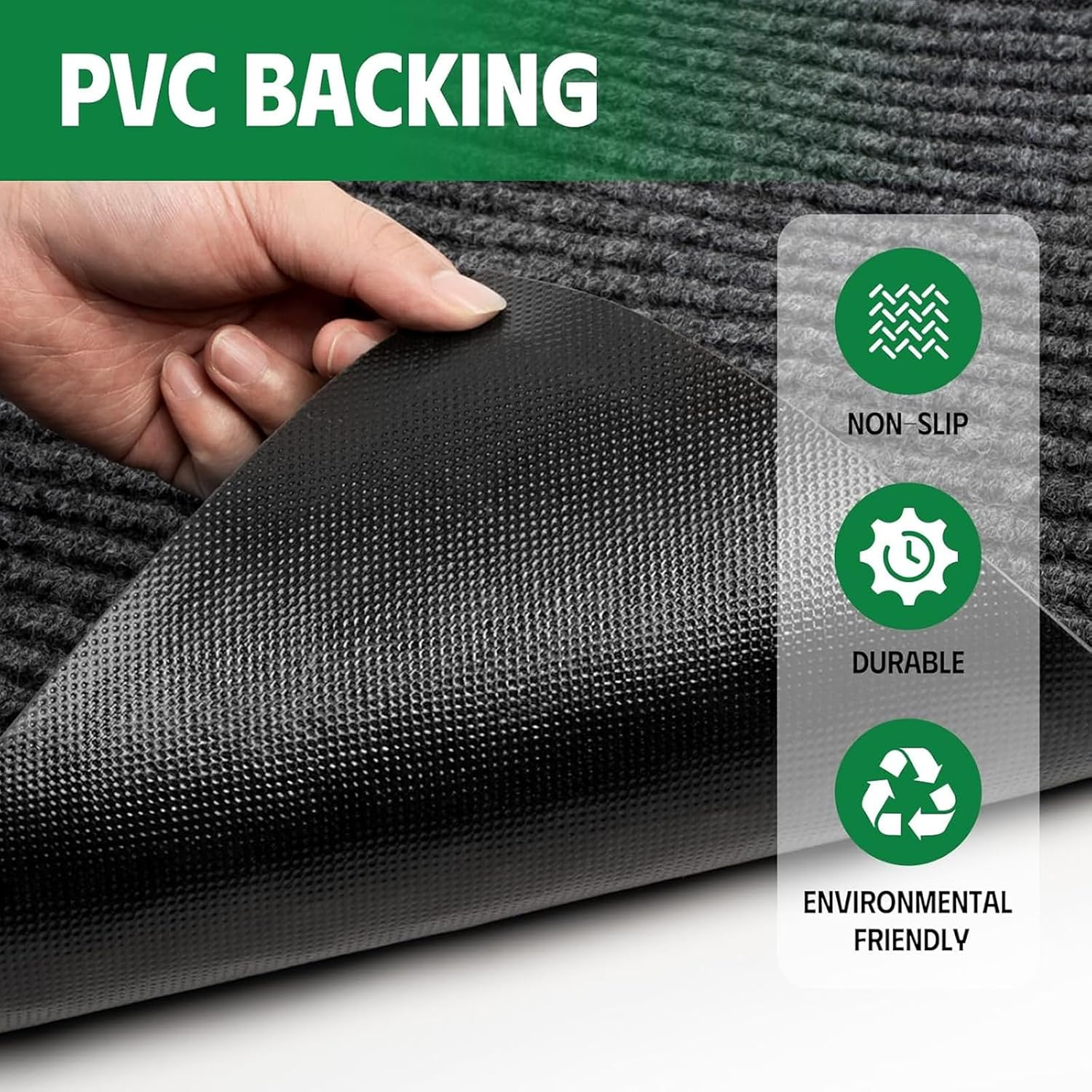 Door Mat 1 X 3M, Doormat Indoor Non-Slip Dirt Trapper, Absorbent inside Entrance Rug, Washable Low Profile Front Mats for Entryway, Muddy Shoes and Paws,Grey image number 6