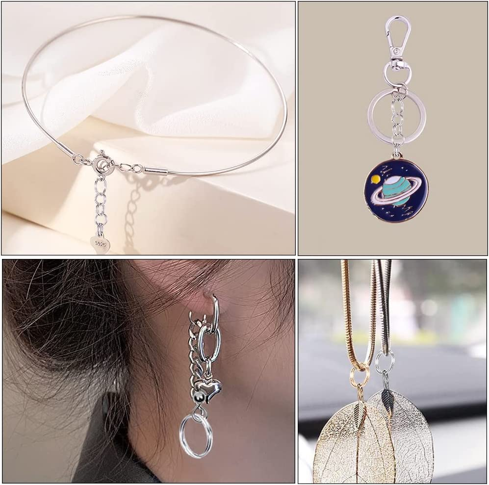 FSWCCK Split Rings Kit, 2070 PCS Double Loops Split Jump Ring with Split Ring Pliers, Mini Metal Ring Connectors 4Mm To12Mm for Jewelry Making and DIY Crafts, Silver, Gold and Bronze image number 1