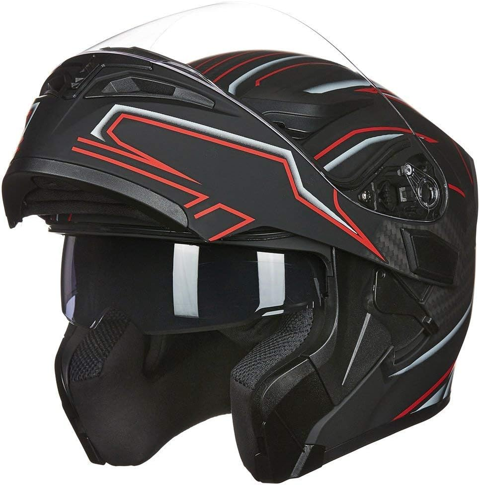 ILM Motorcycle Motorbike Dual Visor Flip up Modular Full Face Helmet DOT 6 Colors Model 902