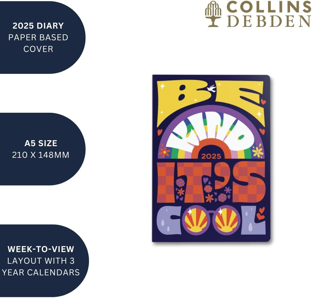 Collins Inspirational Type 2025 Planner - A5 Week to View Diary - Purple - (E-IT153.BF-25) - Stylish Weekly Eco Diary with Recycled Paper image number 3