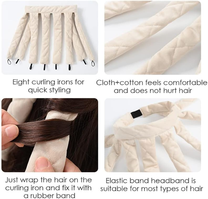 Octopus Heatless Hair Curler Headband - Effortless Overnight Curls with Eight Claw Design, Perfect for Hair Styling image number 2