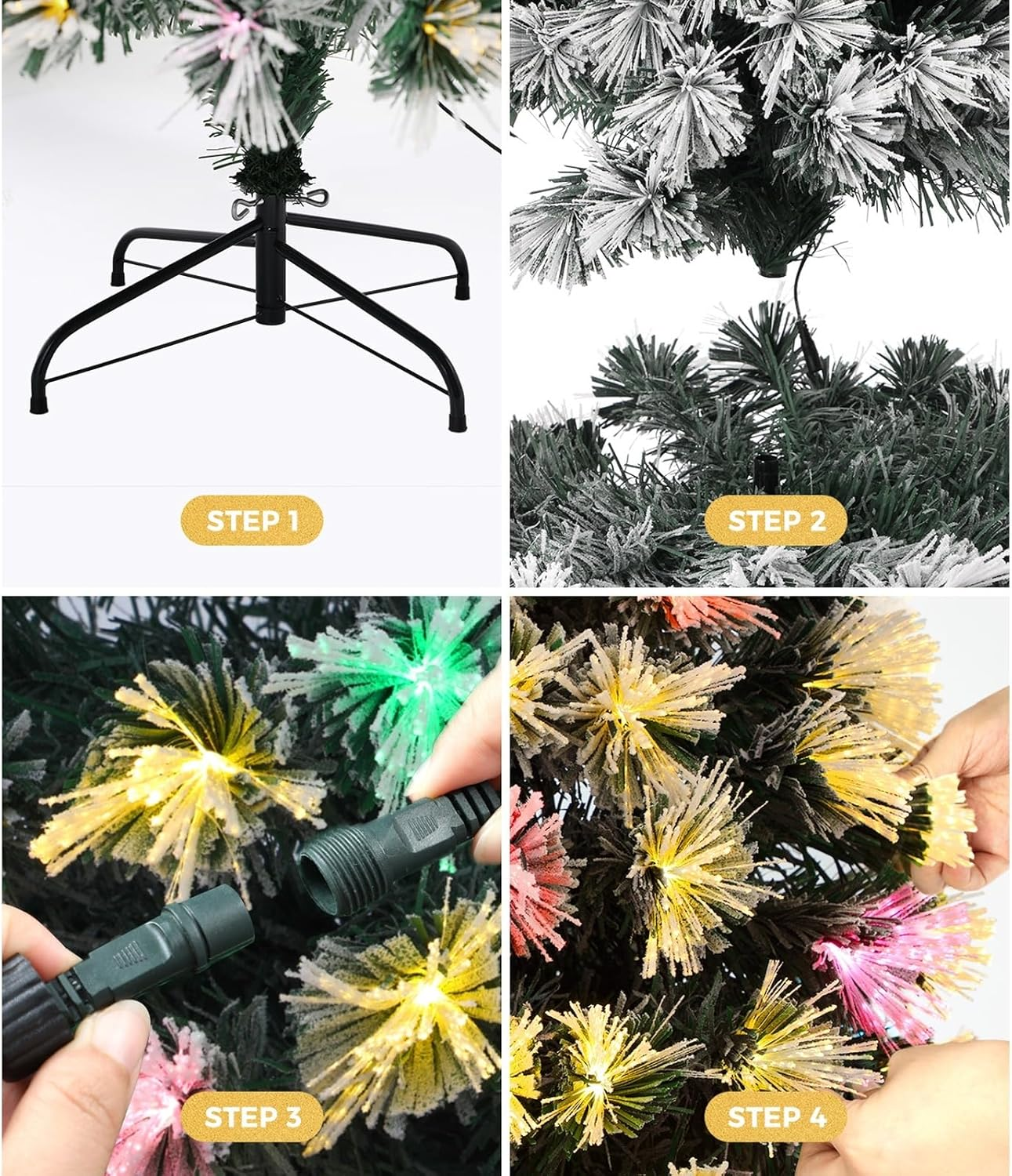 Tinseltown LED Christmas Tree 180Cm/6Ft Xmas Decoration with 230 Tips and 230Pcs LED Bulbs LED Top Star Ornaments Set image number 6