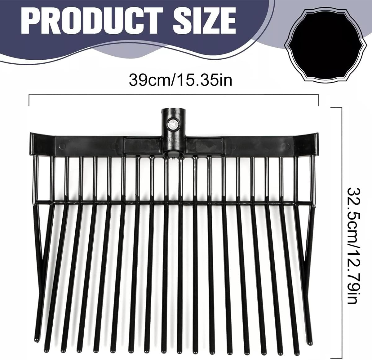 AIMALL ABS Plastic Horse Pitchfork, Large Horse Stable Cleaning Tool, 15.35In X 12.79In Durable Stable Fork for Garden, Horse Grooming, and Stable Supplies - Black image number 5