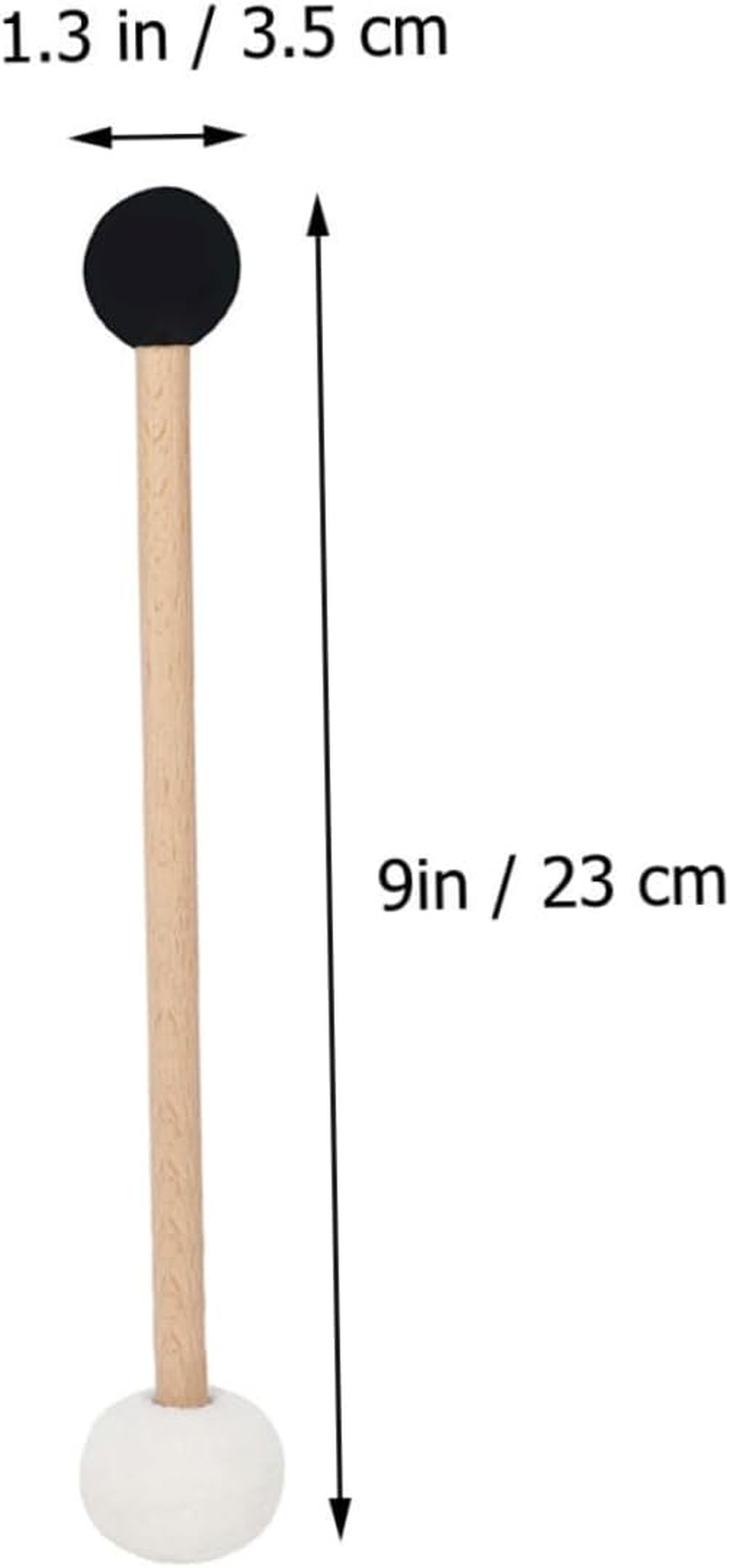 Kisangel 2Pcs Double Ended Rubber Felt Bass Drum Mallet with Handle Non Slip Comfortable Percussion Stick for Singing Bowls and Band Practice Suitable for Beginners to Advanced Drummers image number 1