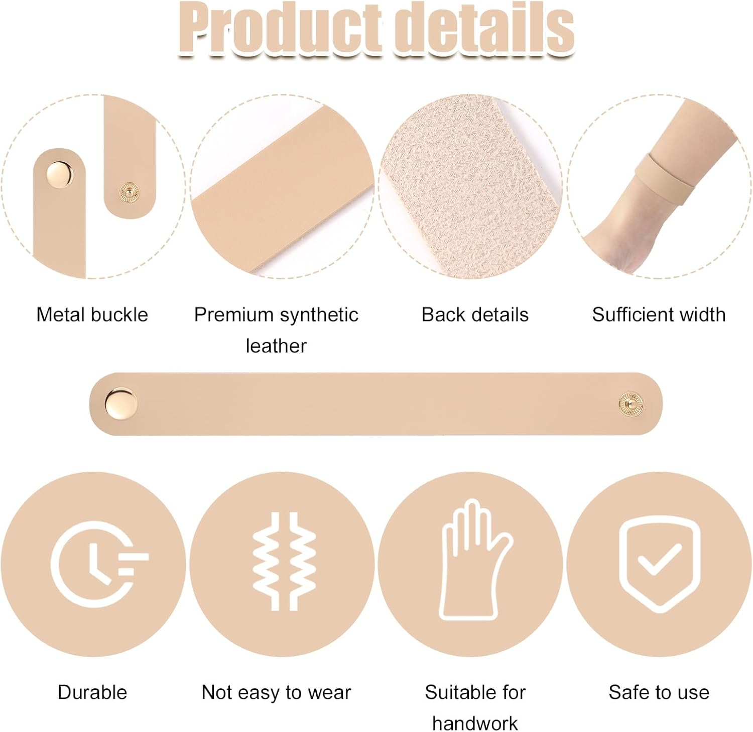 26Pcs Leather Bracelets, 9.06X0.98 Inch PU Leather Snap Bracelets Blank Plain Leather Wrist Strap with Metal Button Wristband Cuff Bracelet DIY Craft for Men Women Jewelry Making image number 1