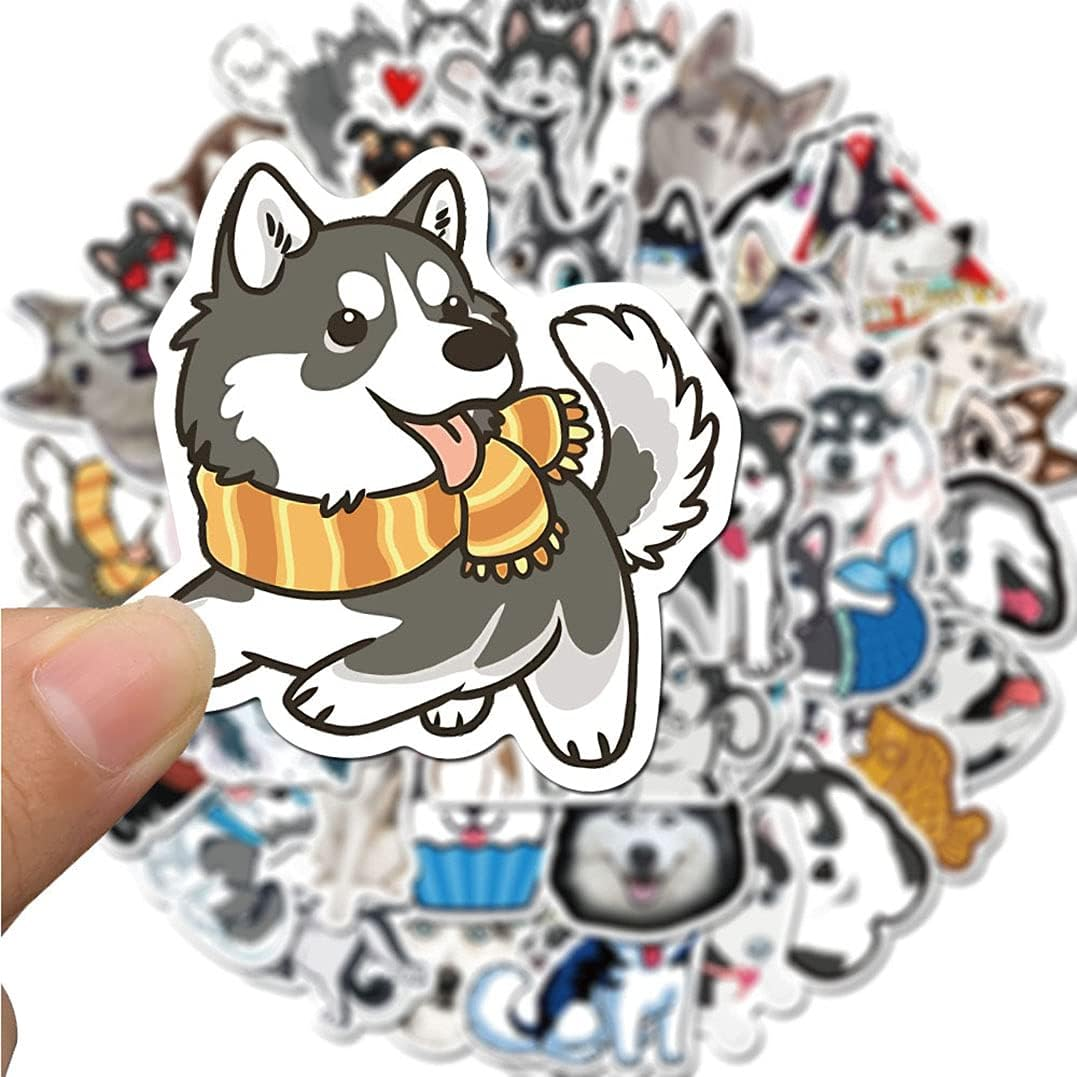 Cute Husky Dog Stickers, 50 PCS Funny Animal Stickers for Waterbottles, Laptop, Phone, Computer, Luggage, Cup for Kids, Boys, Girls, Teens and Adults (Siberian Husky) image number 3
