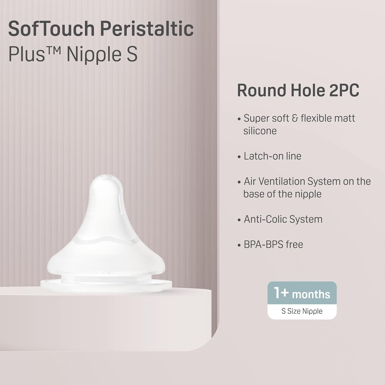 Pigeon Softouch 3 Nipple Blister Pack 2Pcs (S) image number 5