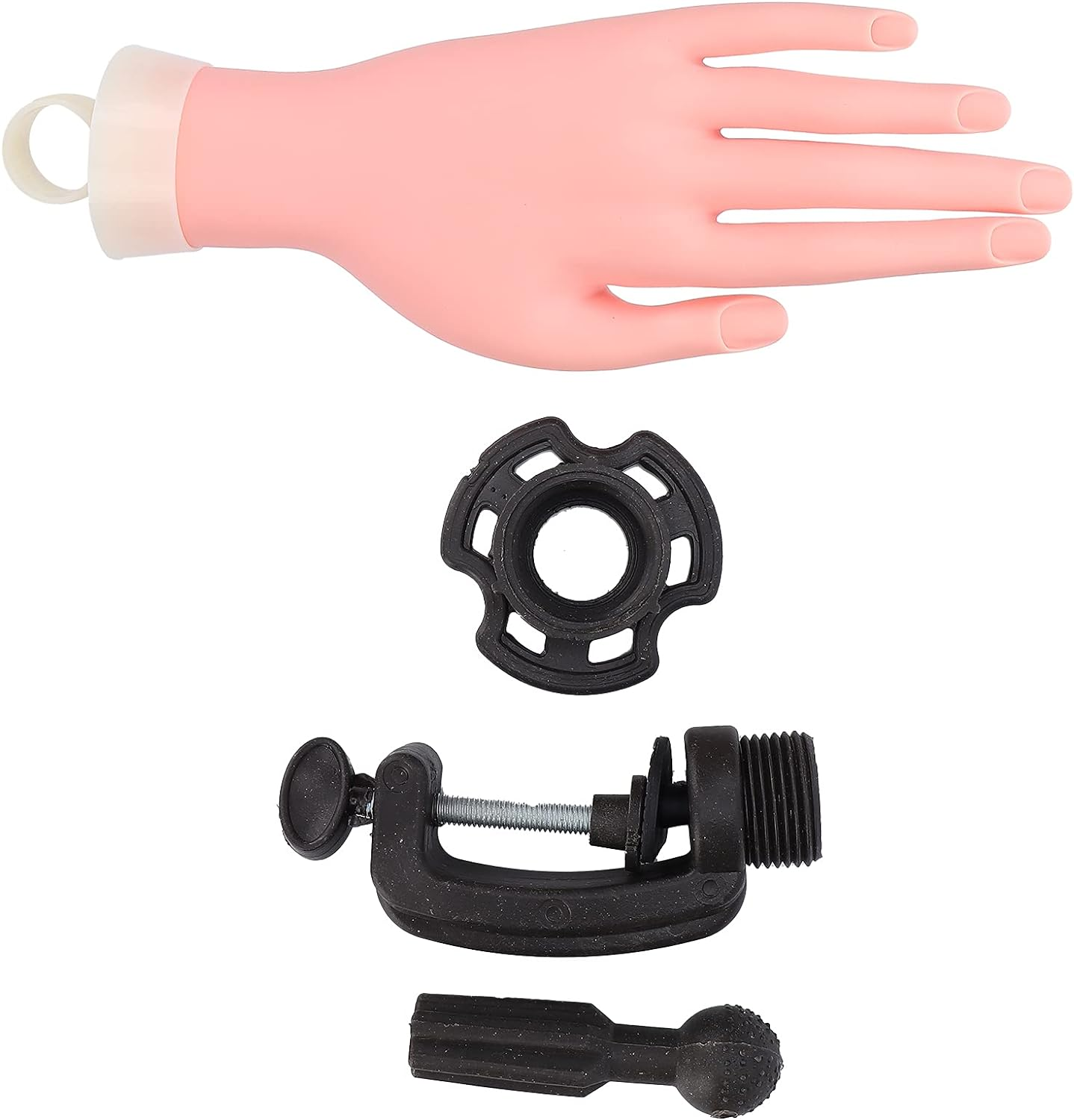 Practice Hand for Nails, Flexible Bendable Nail Hand Nail Practice Hands Silicone Realistic Nail Training Practice Hand Stand for DIY Manicure for Art Display