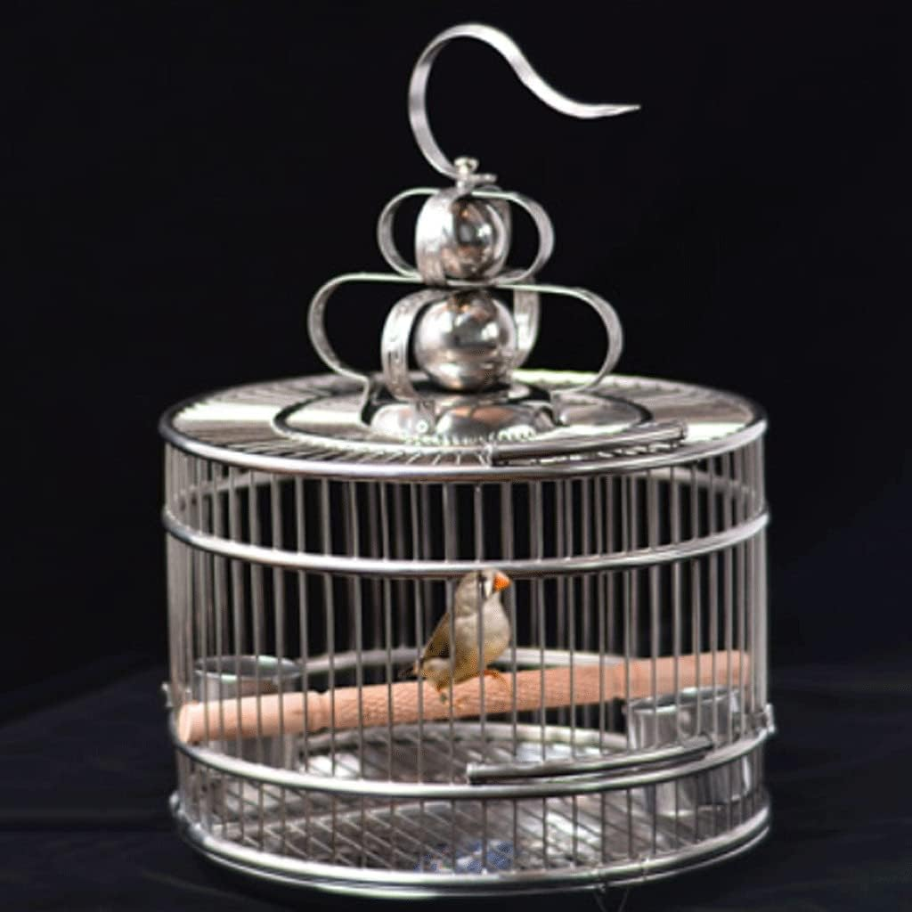 Bird Cage Stainless Steel Bird Cage Lightweight Bird Carrier for Parakeets Finches Canaries Small Quaker Parrots Cockatiels Budgie Green Cheek for Small Exotic Birds and Canaries Garden Decor image number 4