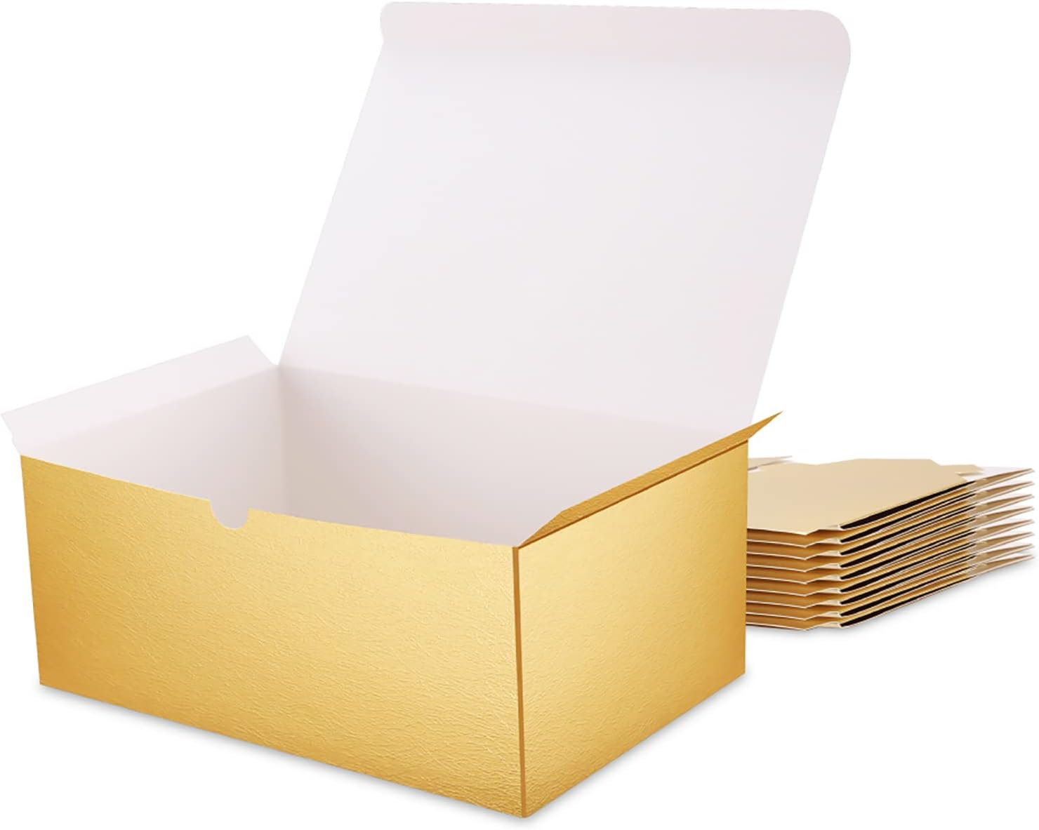 MALICPLUS 10 Gift Boxes 24X16.5X10 CM Boxes with Lids, Gold Gift Boxes Bulk for Wedding, Party, Birthday,Bridesmaid Proposal Boxes for Light Gifts