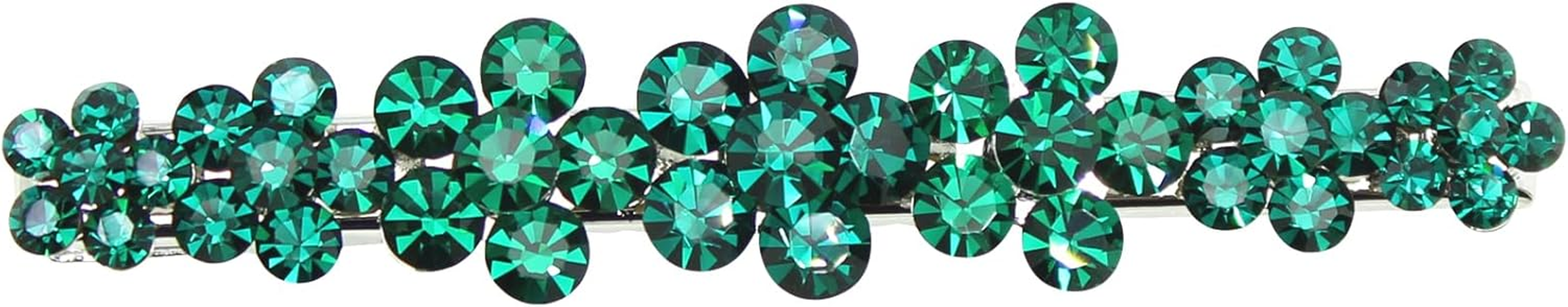 Faship Gorgeous Black Crystal Floral Small Alligator Hair Clip - Ab / Rose Gold Plated image number 2