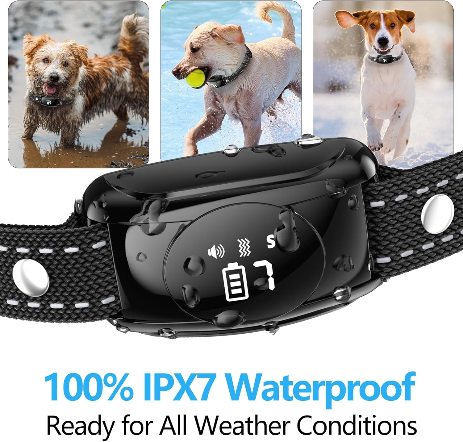 Dog Bark Collar, No Shock Dog Bark Collar with 4 Modes, Dog Training Collar with Remote, IPX7 Waterproof Bark Collar for Most Breed Sizes, Barking Collar for Home, Garden & Courtyard Use image number 5