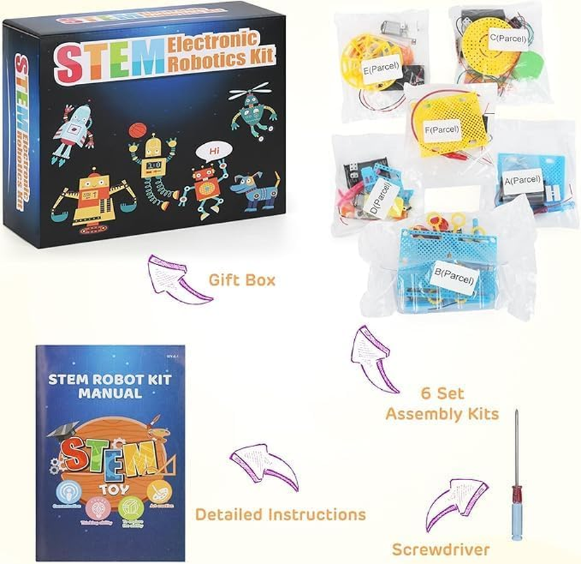 STEM Robotics Science Kits, DIY Projects for Kids 6-12, Electronic Science Experiments, Robot Building Craft Toys, Engineering Kits, Ideal Christmas Birthday Gifts for Boys & Girls image number 6