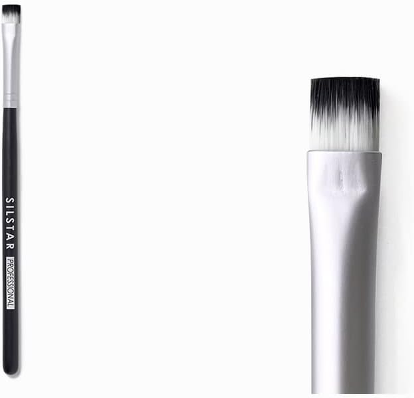 SILSTAR PROFESSIONAL SQUARE FLAT LINER BRUSH, CRUELTY-FREE SYNTHETIC HAIR FACE BRUSH for FLAWLESS MAKEUP APPLICATION with NATURAL BIRCH WOODEN HANDLE MADE in KOREA 024 image number 3