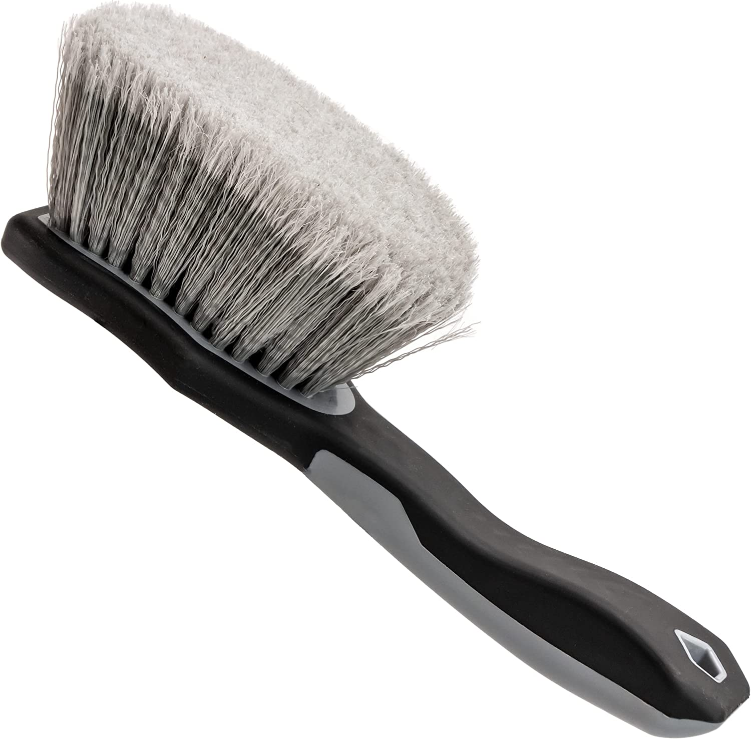 VIKING Car Wash Brush, Wheel and Fender Brush, Short Handle Tire Cleaner for Car Detailing, 10.3 Inch, Grey/Black image number 5