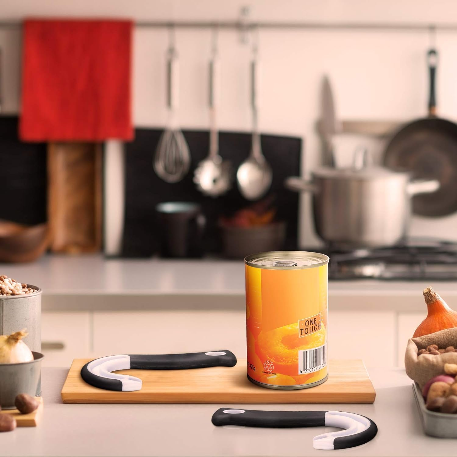 2 Pcs Easy Open Ring Pull Can Opener Easy Grip Opener Ring-Pull Helper for Ring Pull Tab Cans Tins Bottles image number 1