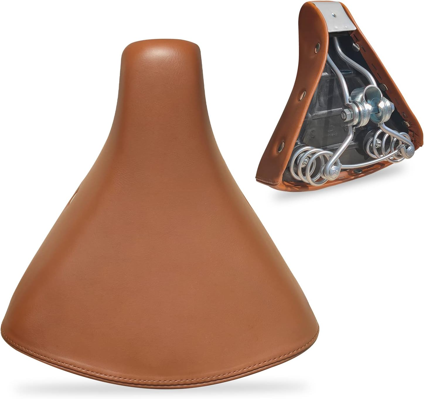 BOOSDEN Brown Bike Seat, Brown Bike Saddle, Vintage, Mountain Bike Seat and Road Bike Saddle, Comfortable Bike Seat for Men and Women, Waterproof and Shockproof image number 3